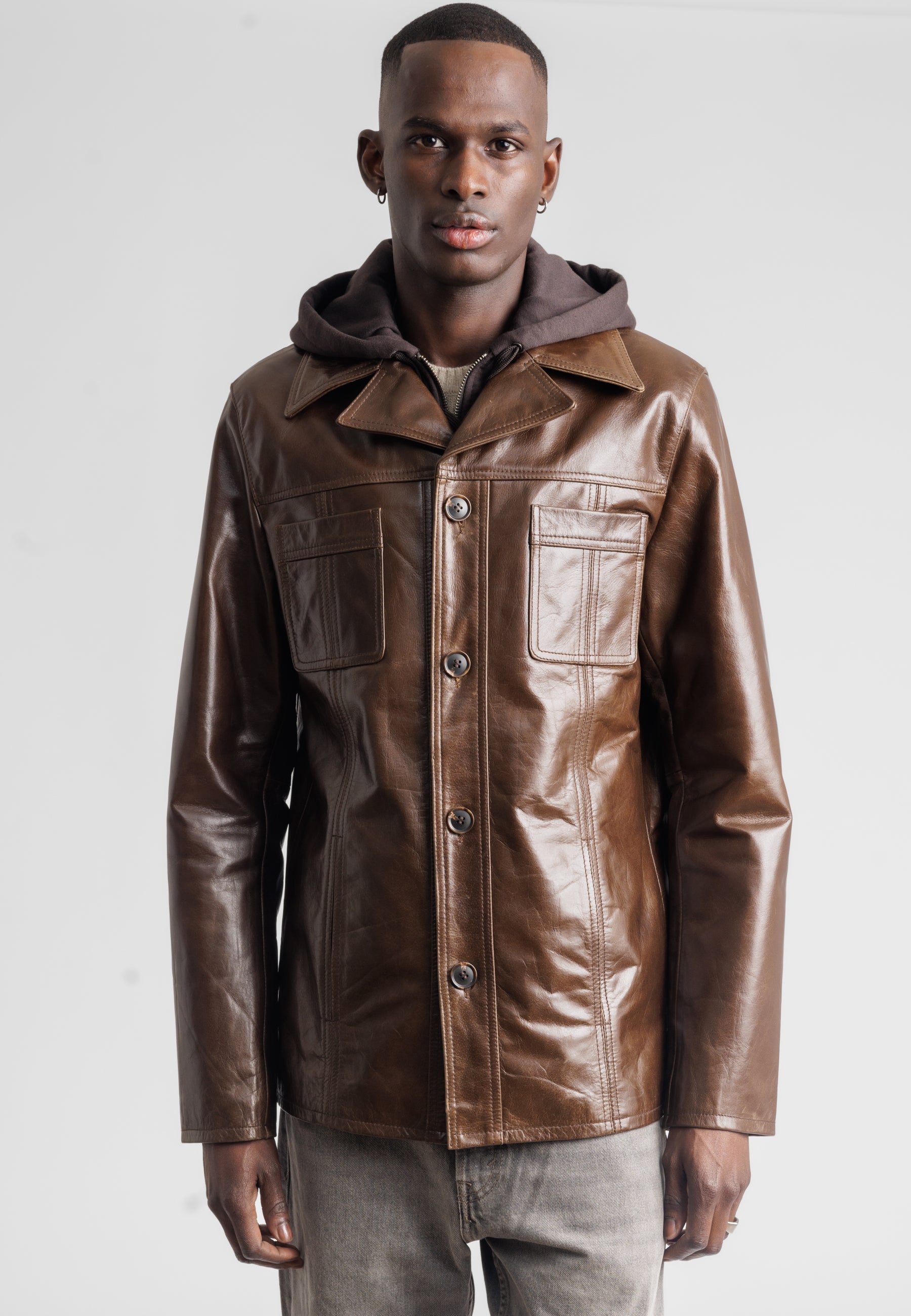 70s Style Leather Jacket Mens Vintage 70s NBL Style Leather