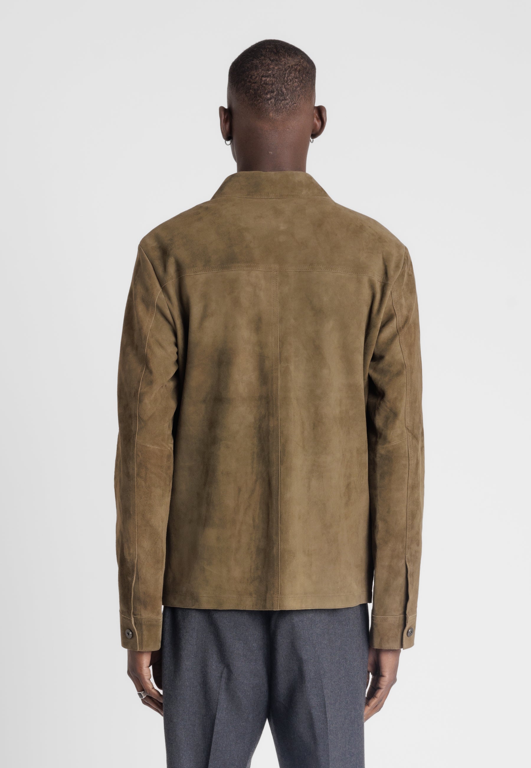 Blouson daim BRICE VS KHAKI - vue detail - Serge Pariente Paris