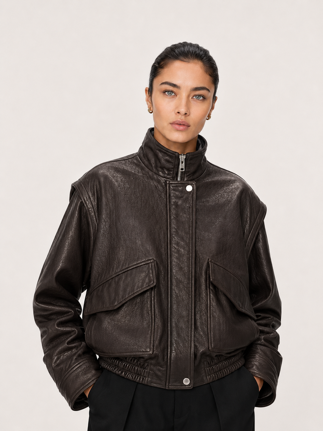 Blouson cuir FLOW DARK BROWN - vue dos - Serge Pariente Paris