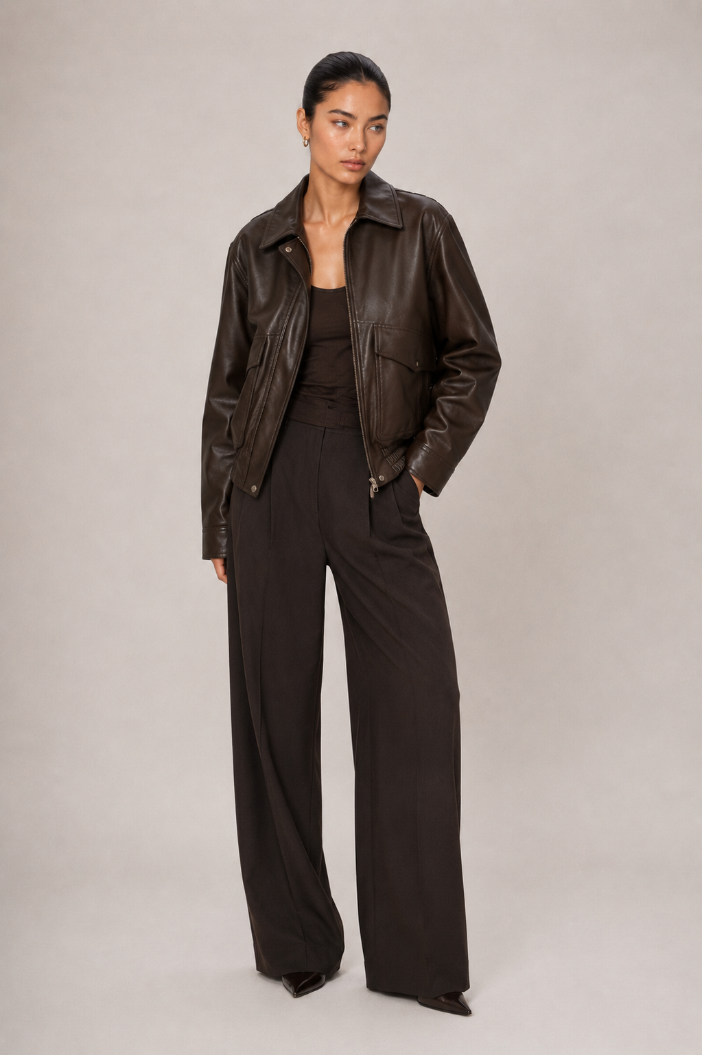 Blouson cuir REYNA BROWN - vue dos - Serge Pariente Paris