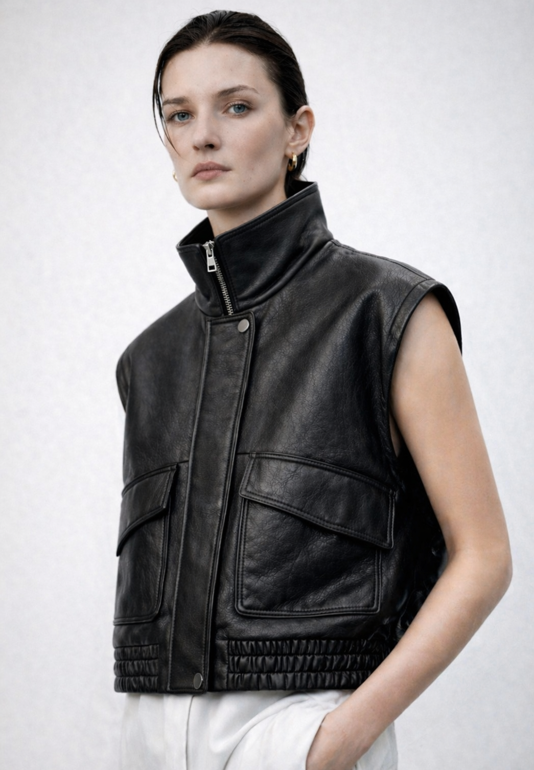 Blouson cuir FLOW BLACK - vue complementaire 4 - Serge Pariente Paris