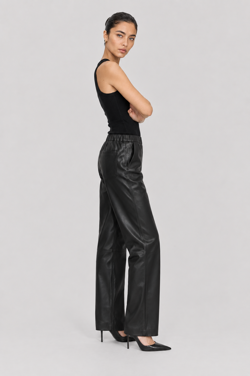 Pantalon cuir VL PANT BLACK - vue dos - Serge Pariente Paris