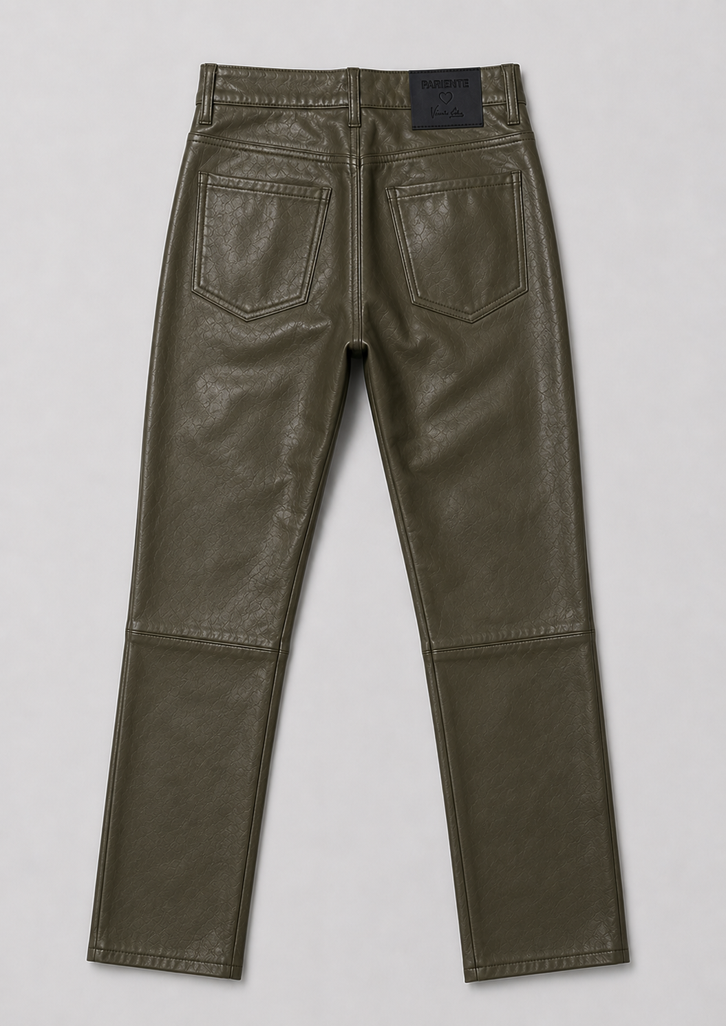 Pantalon cuir x Veronika Loubry VERONIKA PANT KHAKI - vue dos - Serge Pariente Paris