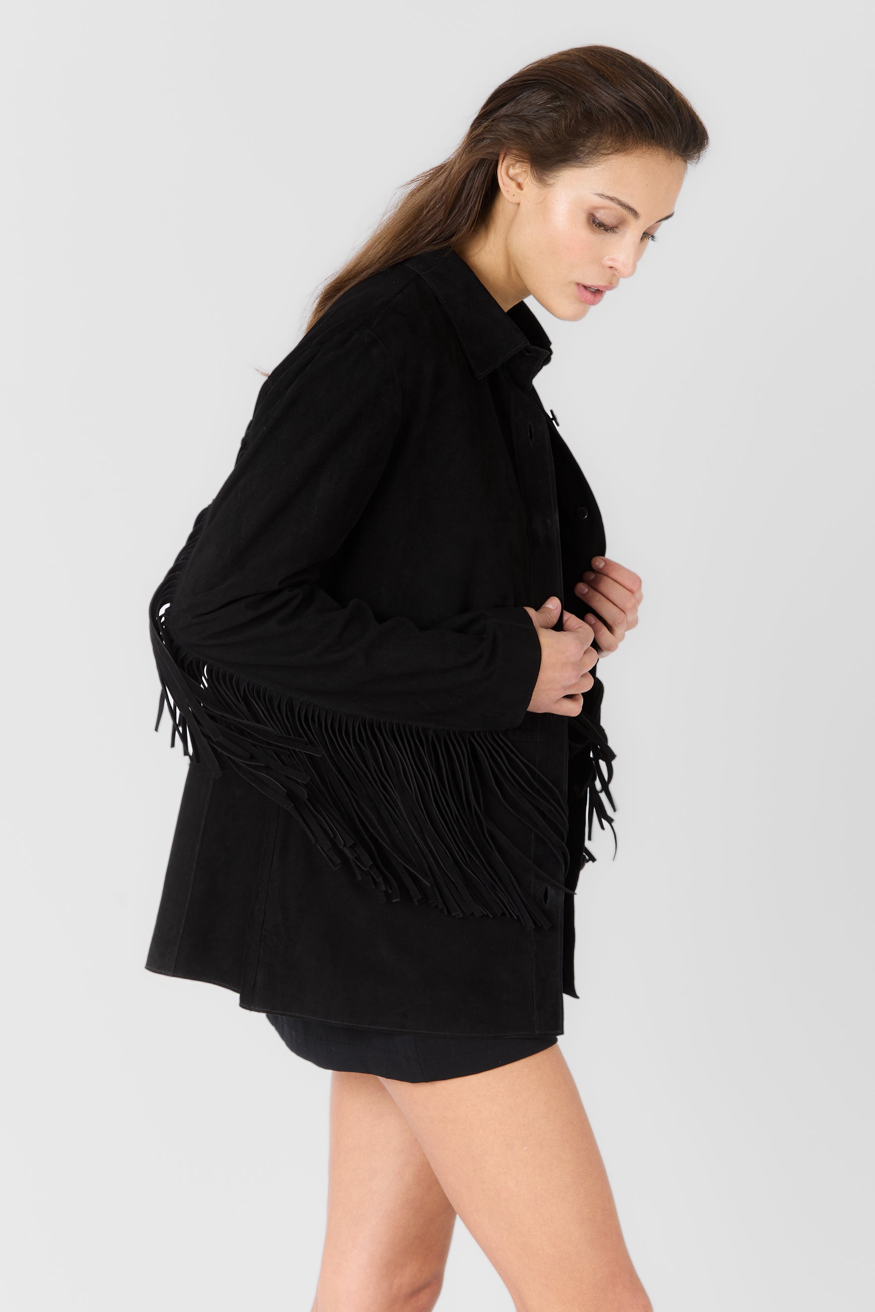 Blouson daim NINA VS BLACK - vue complementaire 1 - Serge Pariente Paris