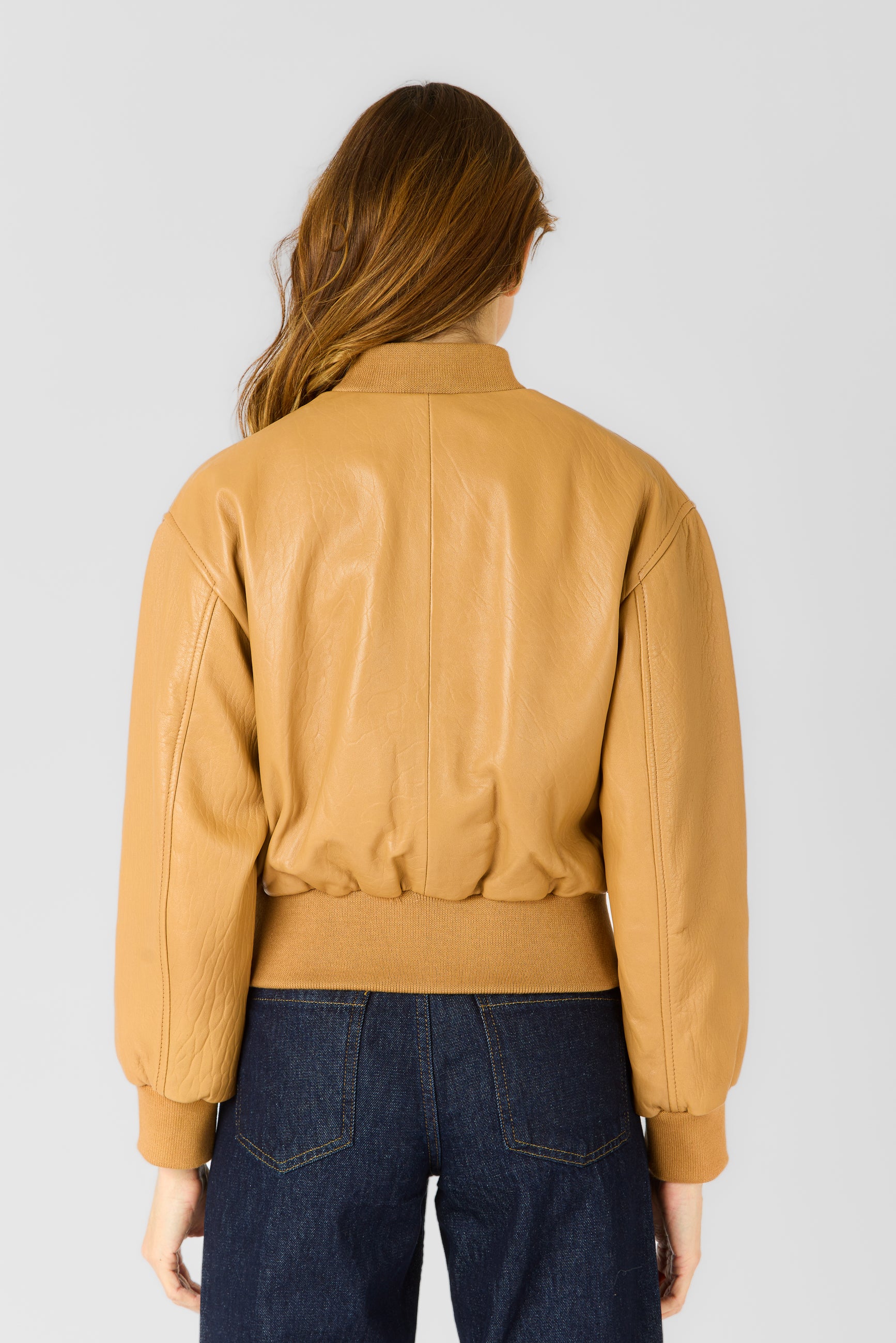 Blouson cuir THYLANE SP NZ CAMEL - vue detail - Serge Pariente Paris