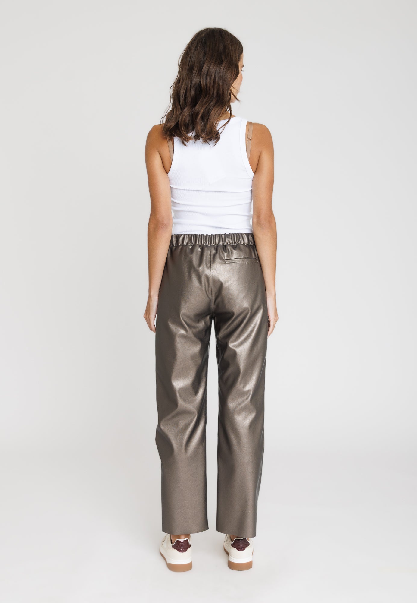 Pantalon cuir metallise JENNY PANT GUN METALO - vue dos - Serge Pariente Paris