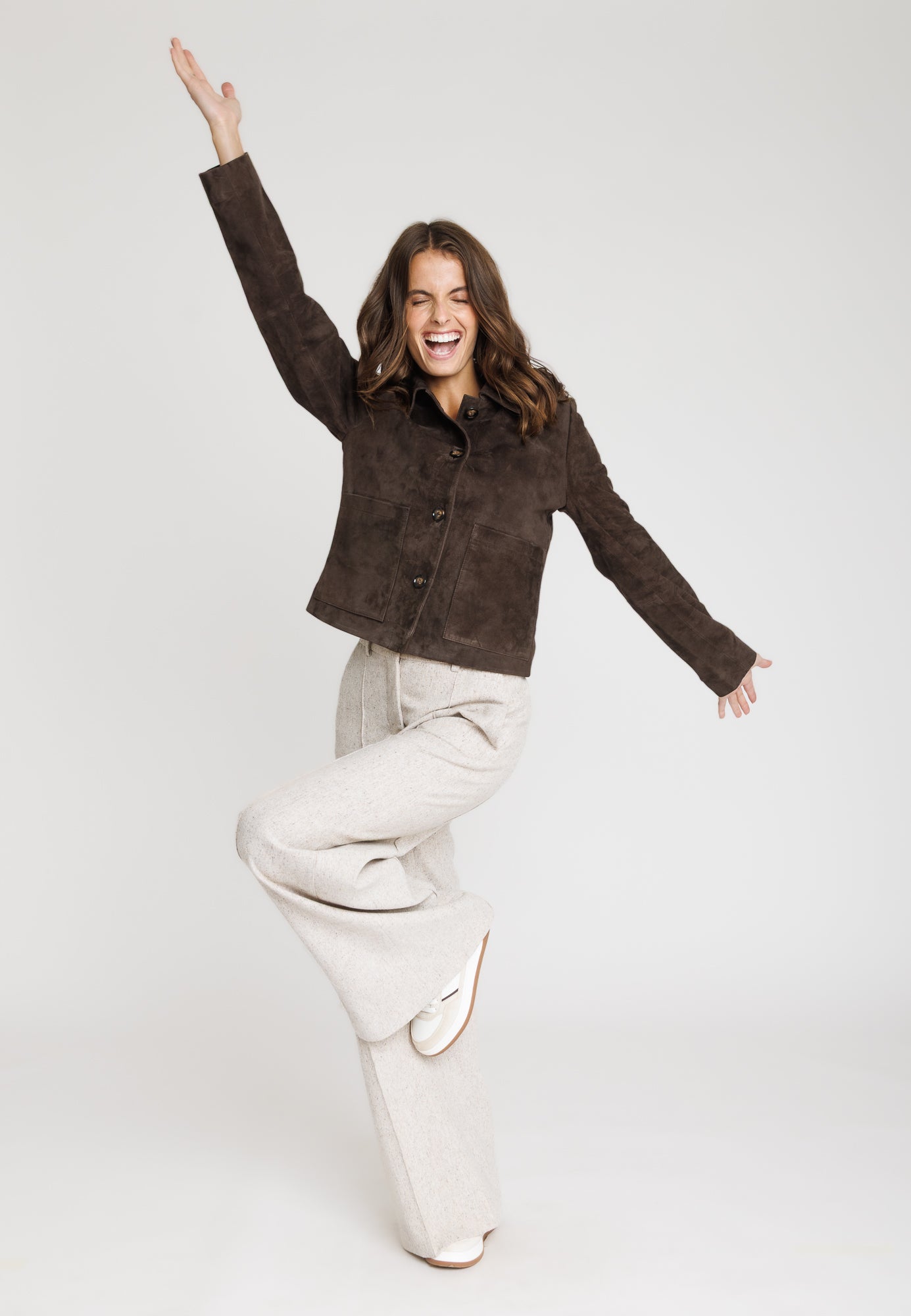 Blouson cuir ROMA BROWN - vue complementaire 1 - Serge Pariente Paris