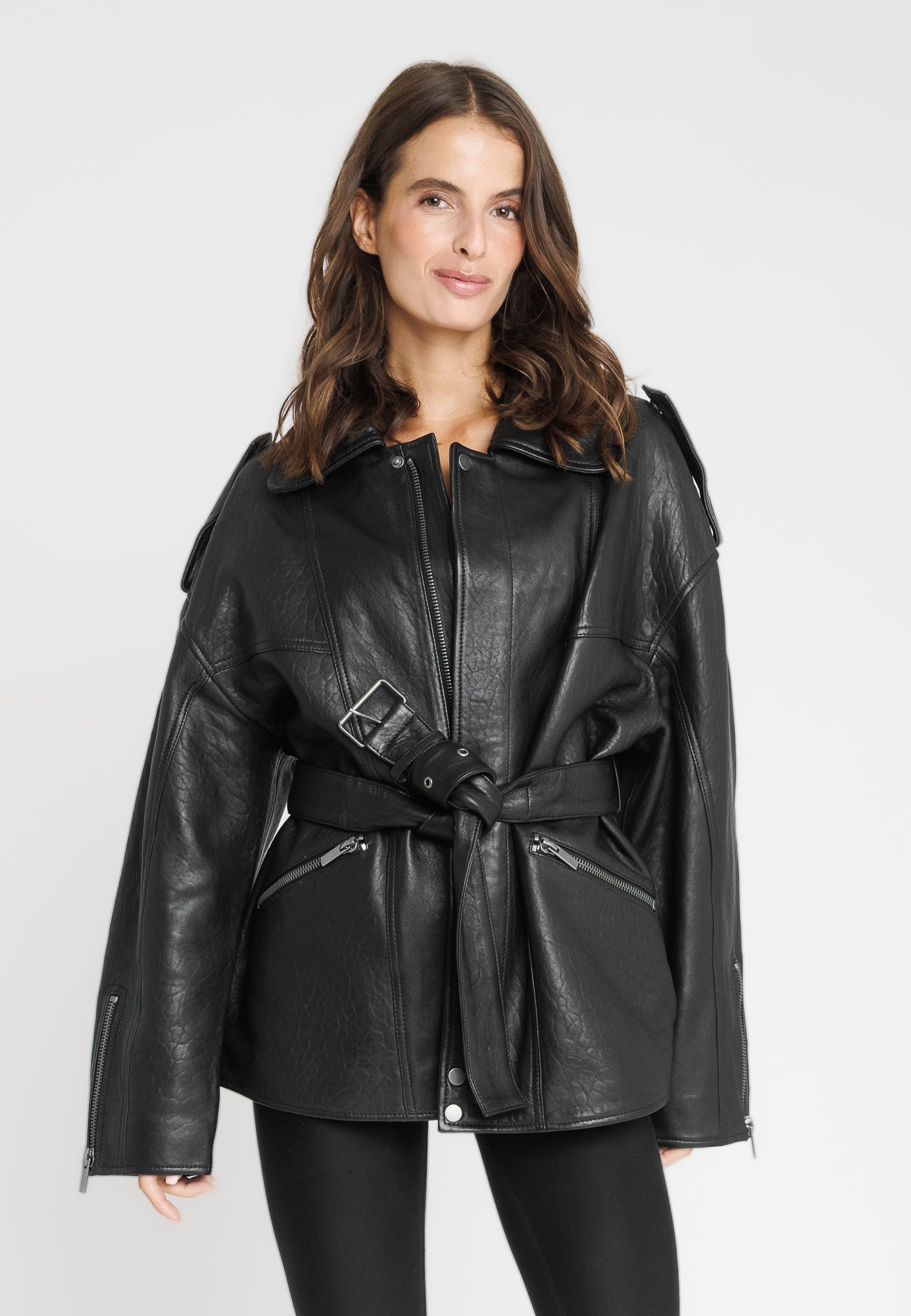 Blouson cuir oversize BIG OVERSIZE - vue dos - Serge Pariente Paris