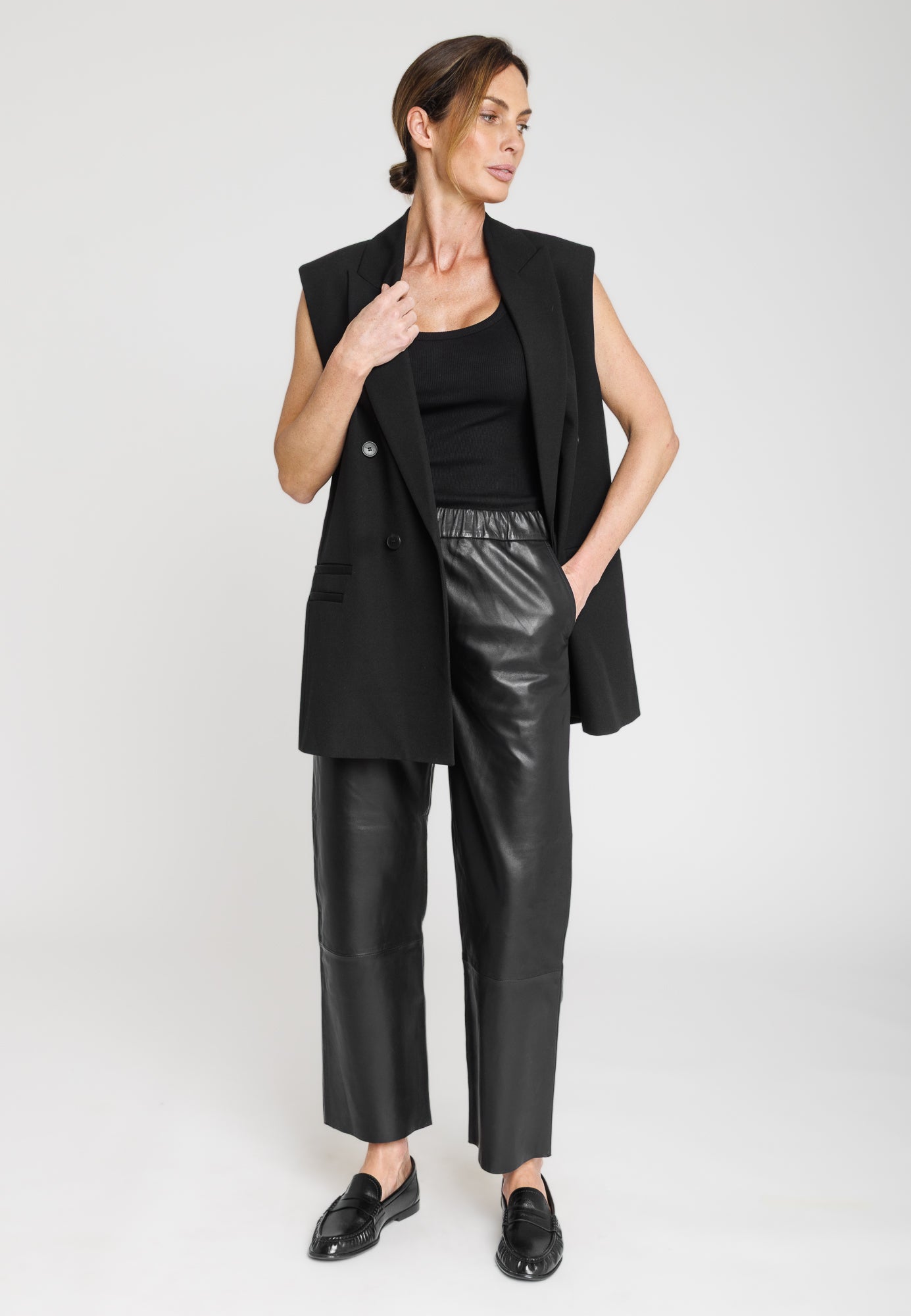 Pantalon cuir JENNY PANT BLACK - vue dos - Serge Pariente Paris