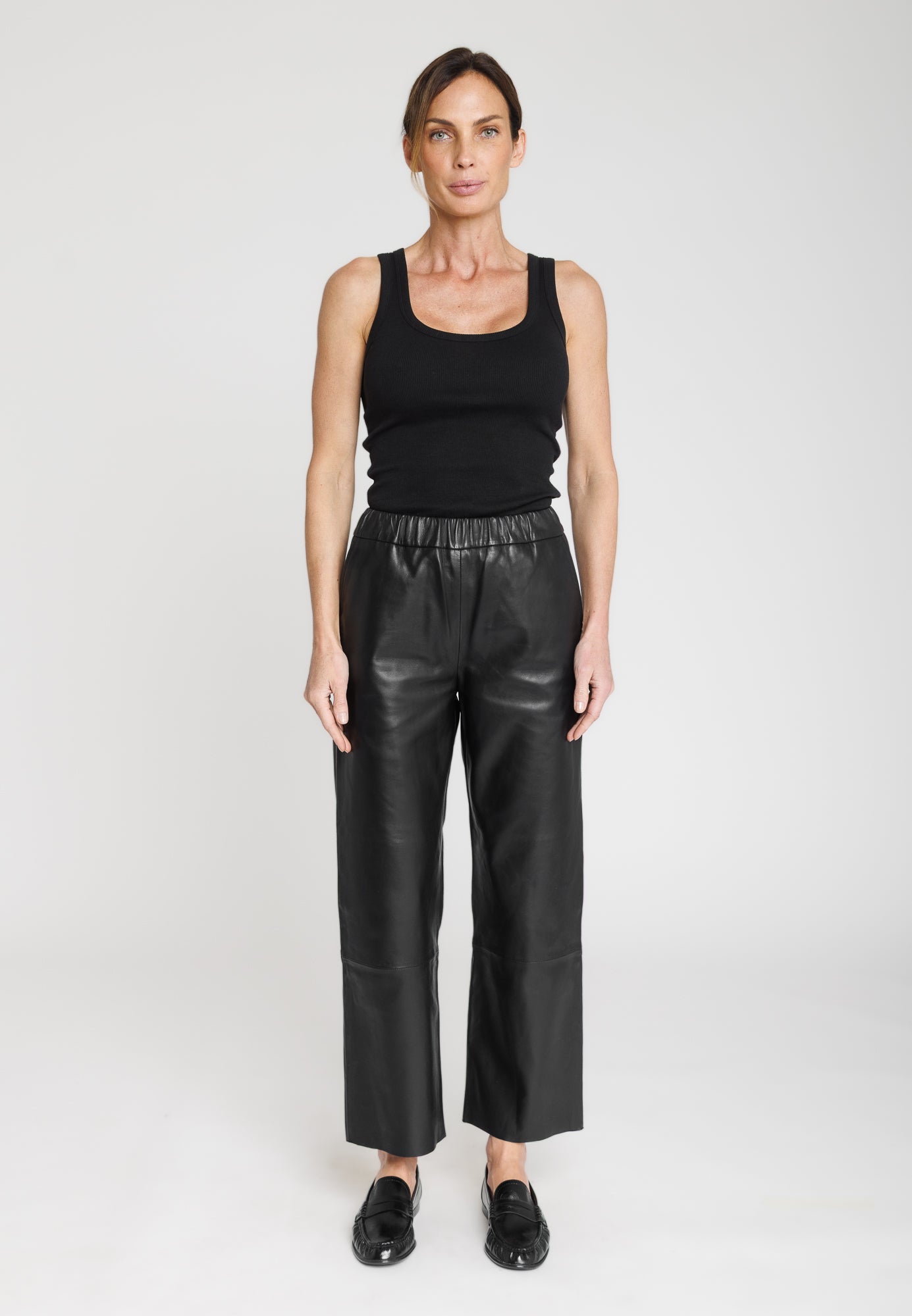 Pantalon cuir JENNY PANT BLACK - vue detail - Serge Pariente Paris