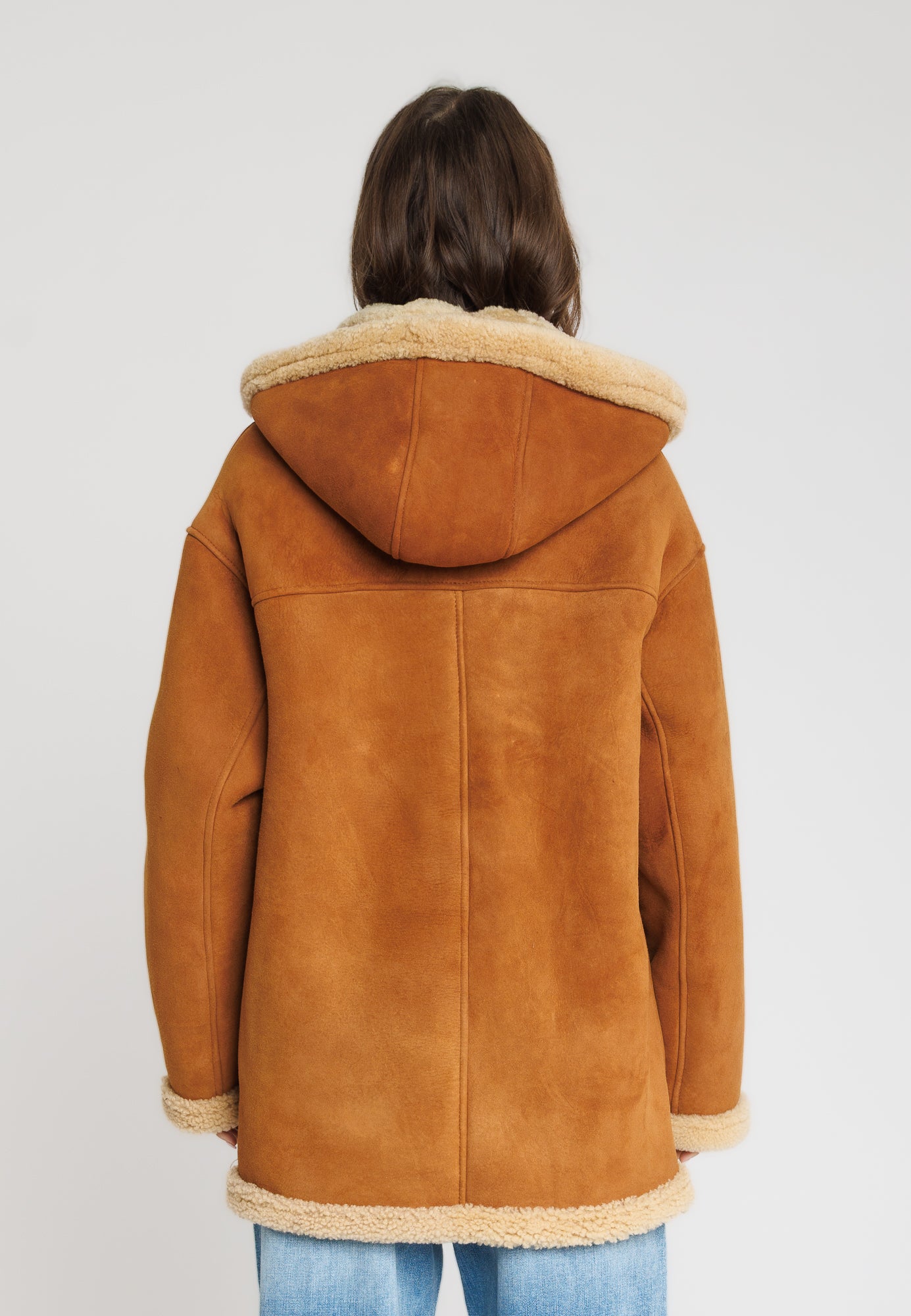 Blouson mouton MARION MOUTON TOBACCO - vue portee - Serge Pariente Paris