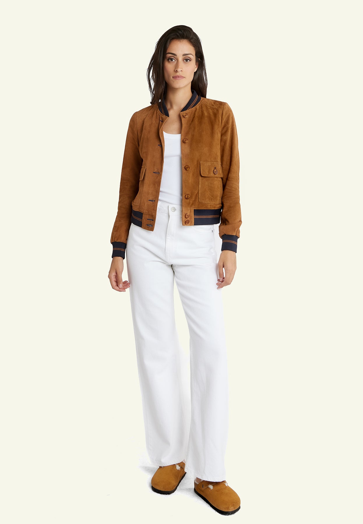 Blouson daim STARTER WOMEN VS COGNAC - vue dos - Serge Pariente Paris