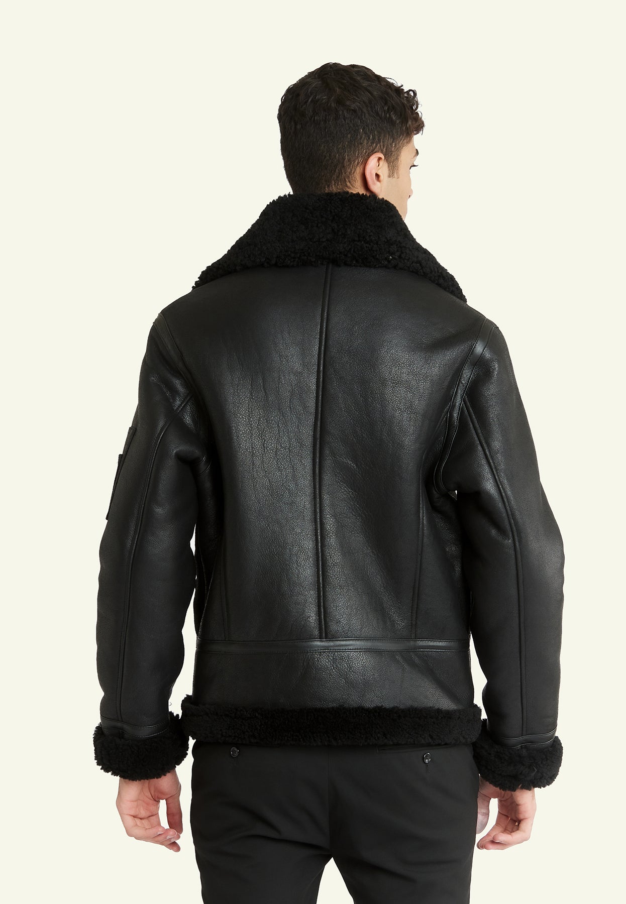 Bombardier cuir NEW KENNEDY BLACK - vue detail - Serge Pariente Paris