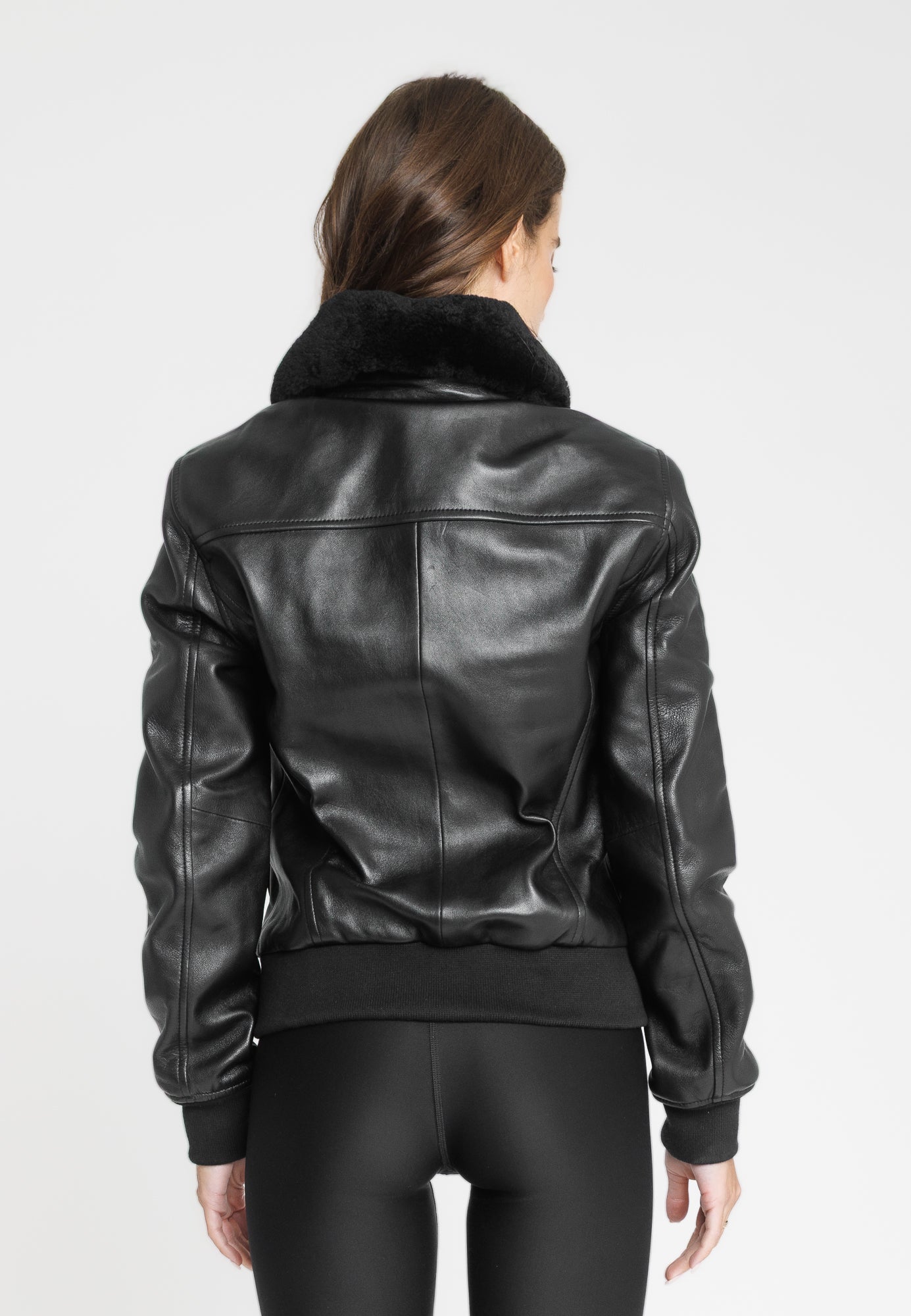 Blouson cuir ROMANE BLACK vue détail complémentaire — Serge Pariente Paris