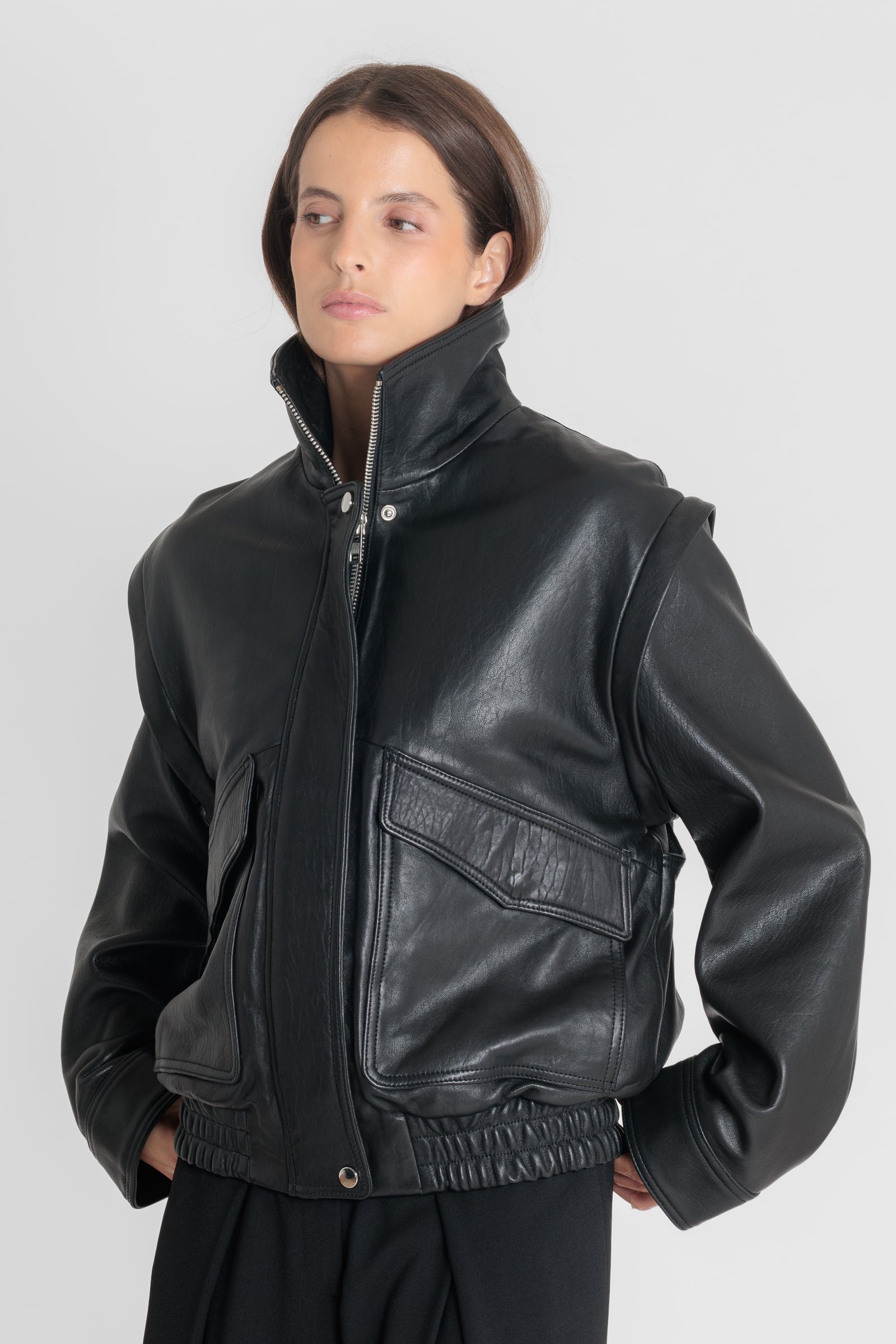 Blouson cuir FLOW BLACK - vue dos - Serge Pariente Paris