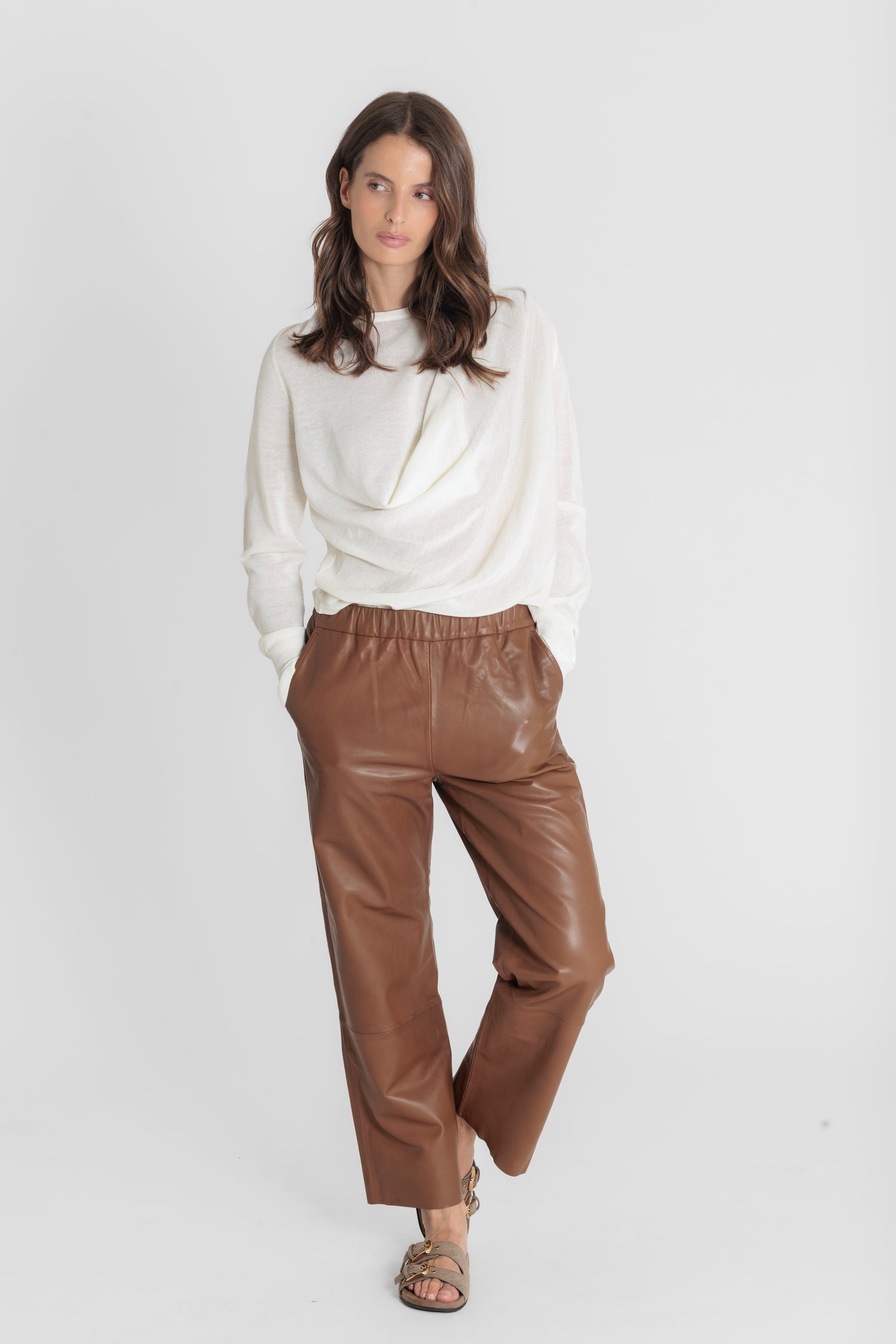 SARAH PANT COGNAC