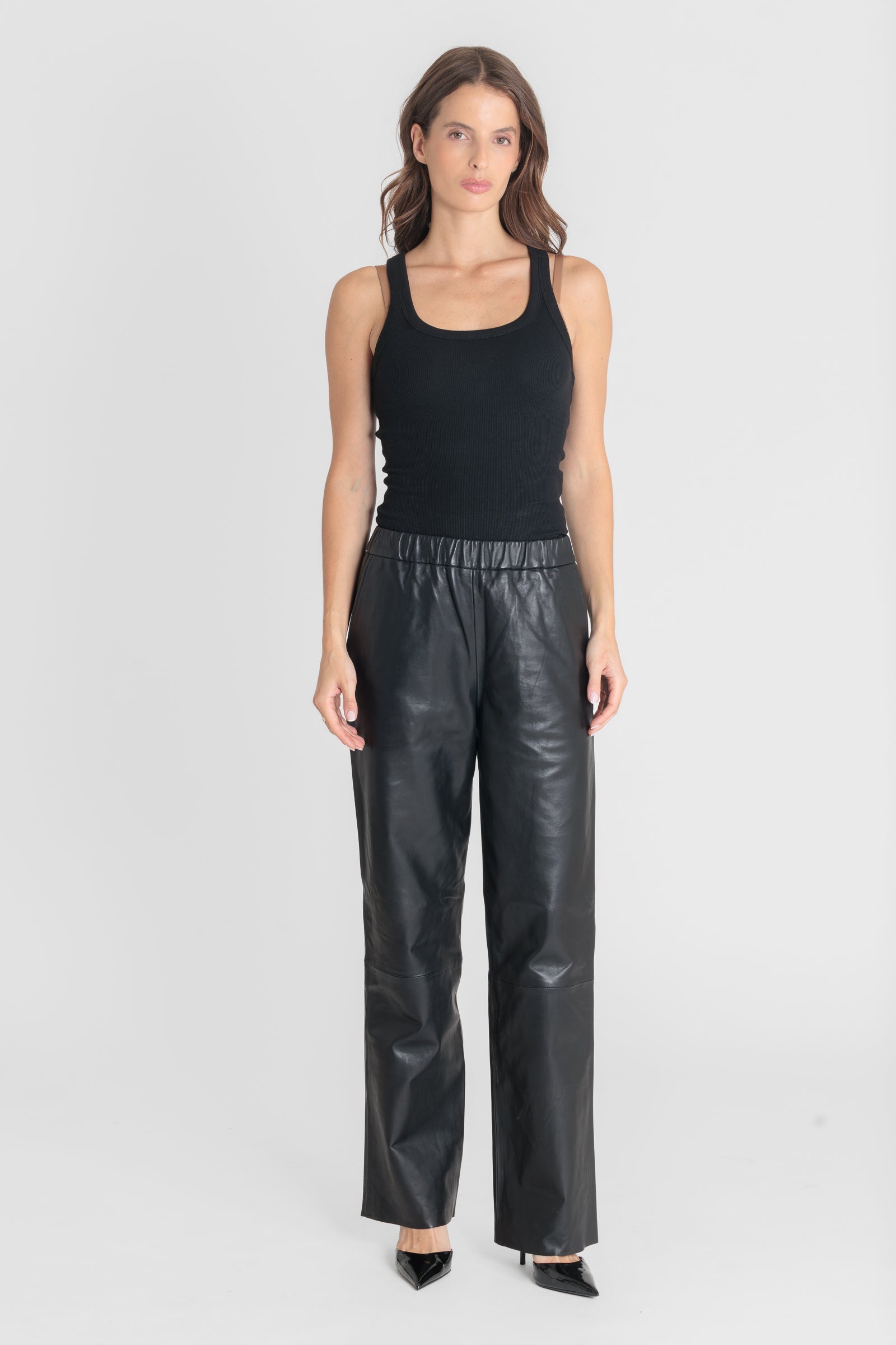 Pantalon cuir ELEONORE PANTALON BLACK - vue dos - Serge Pariente Paris