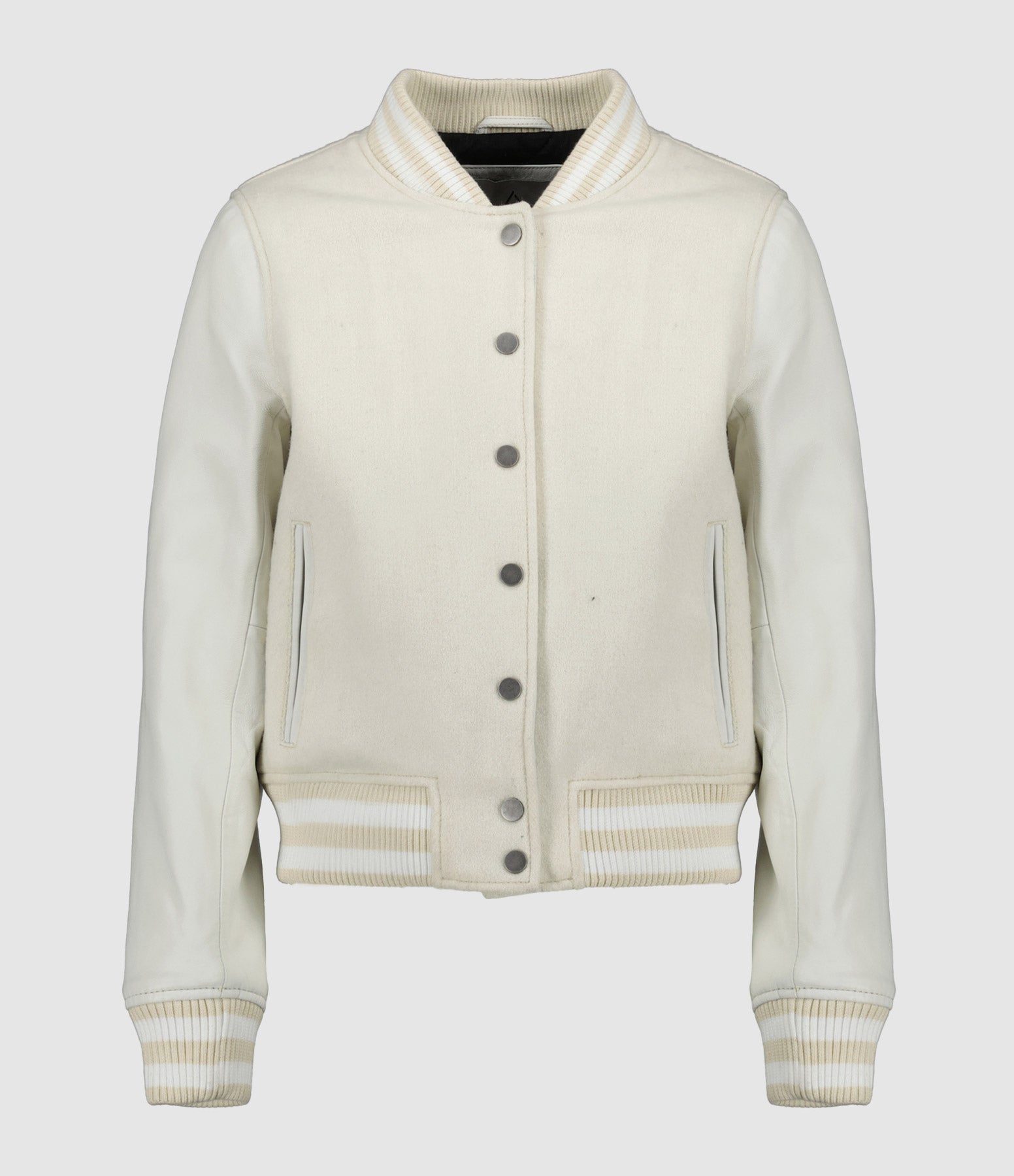 Blouson varsity VARSITY BOMBER WOMEN BEIGE ET WHITE - vue complementaire 2 - Serge Pariente Paris