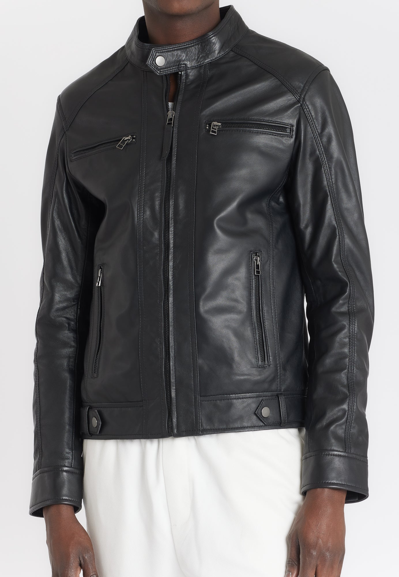 ERICO BLACK vue dos blouson cuir mouton homme — Serge Pariente