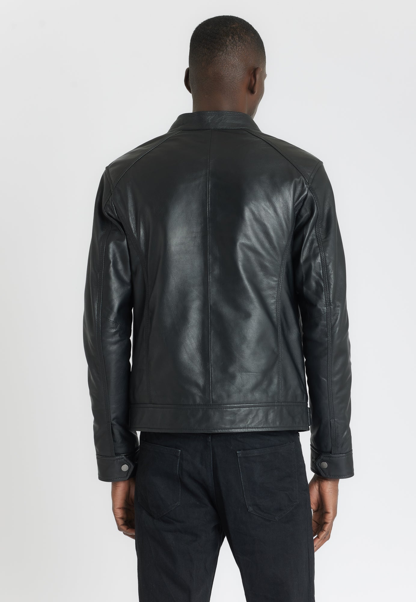 Blouson cuir ERICO BLACK vue complémentaire — Serge Pariente Paris