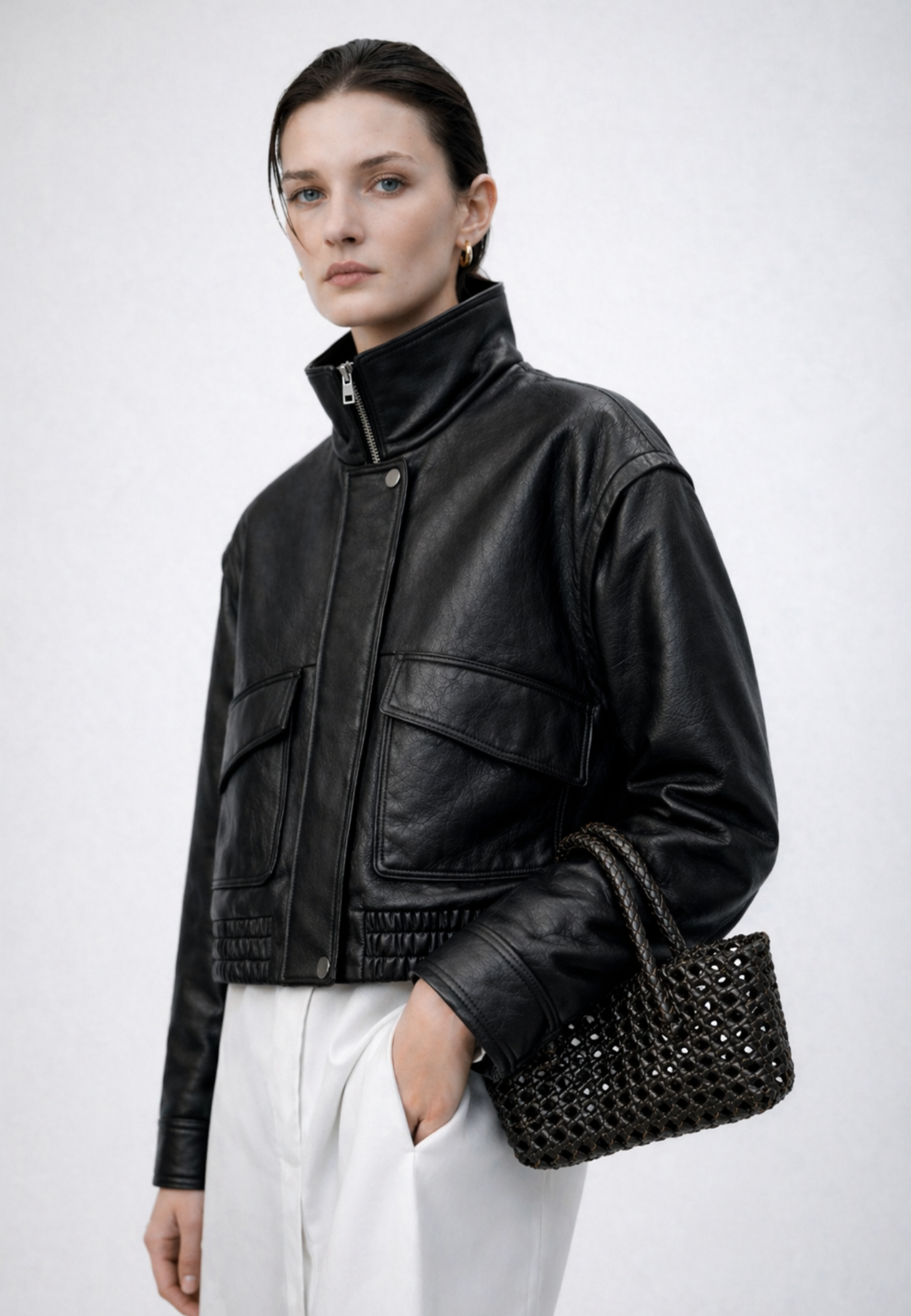 Sac cuir THYLANE BAG SMALL BROWN - vue face - Serge Pariente Paris