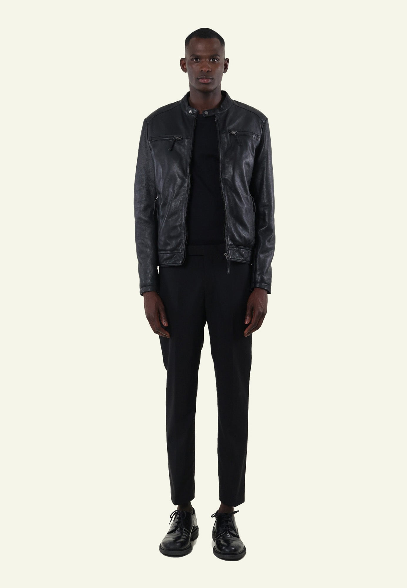 Blouson cuir TONIC NF BLACK vue complémentaire — Serge Pariente Paris