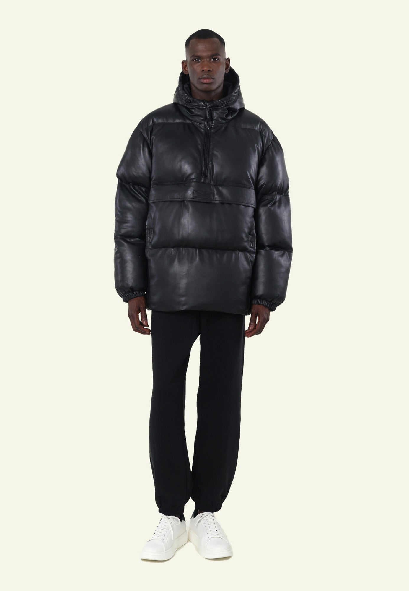 Doudoune cuir PUFFER - vue face - Serge Pariente Paris