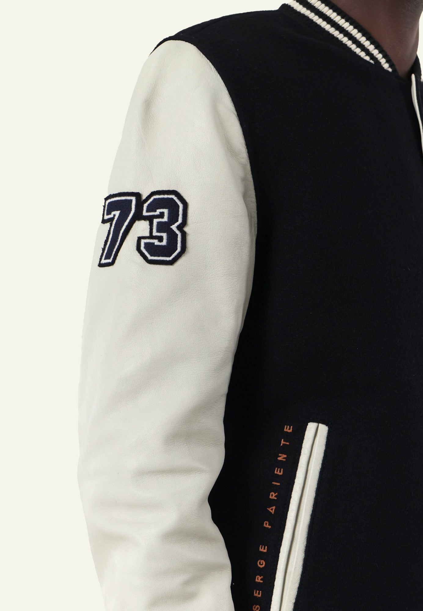 Blouson varsity VARSITY BLACK WHITE vue complémentaire — Serge Pariente Paris
