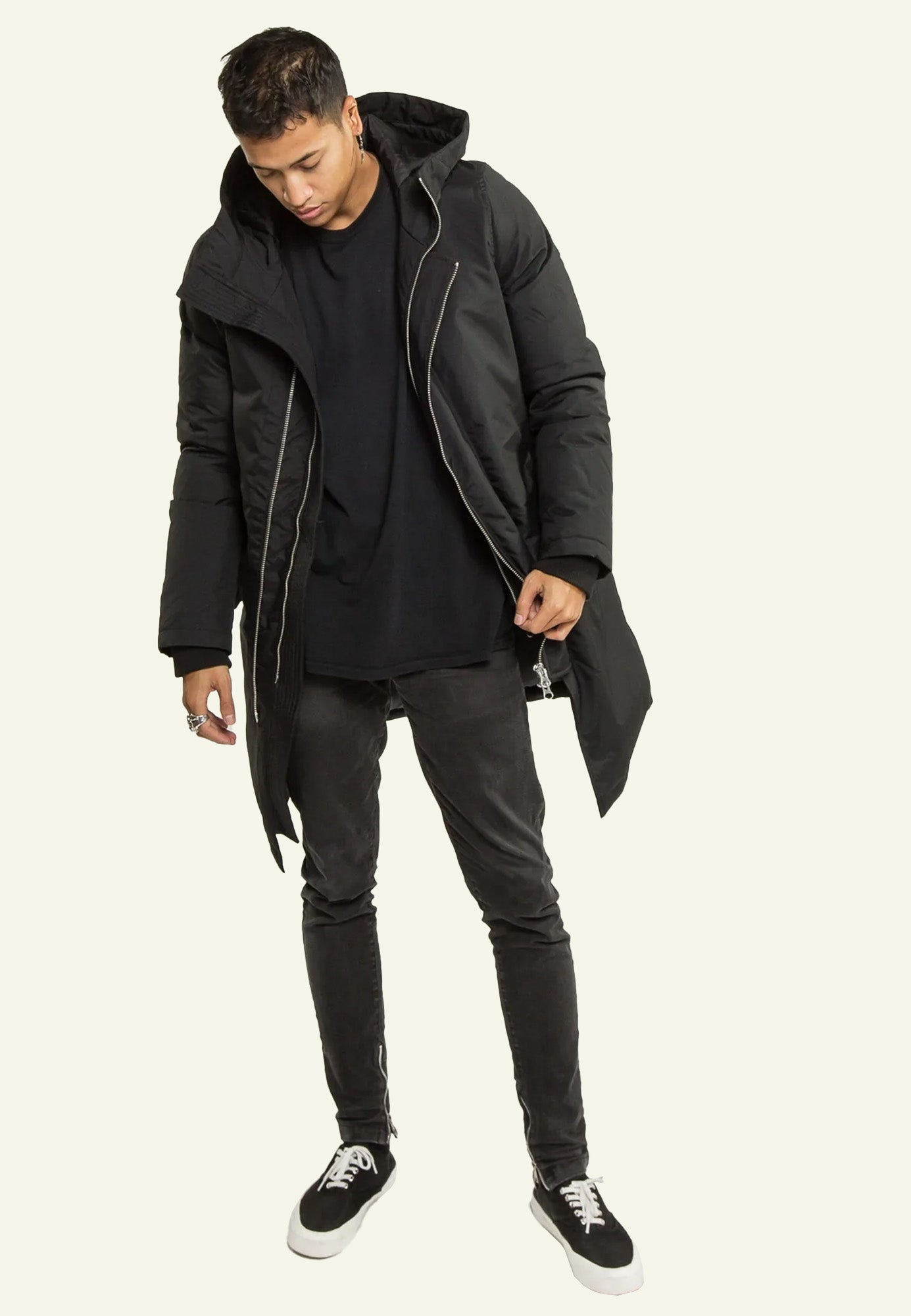 Parka cuir GROUND BLACK vue complémentaire — Serge Pariente Paris