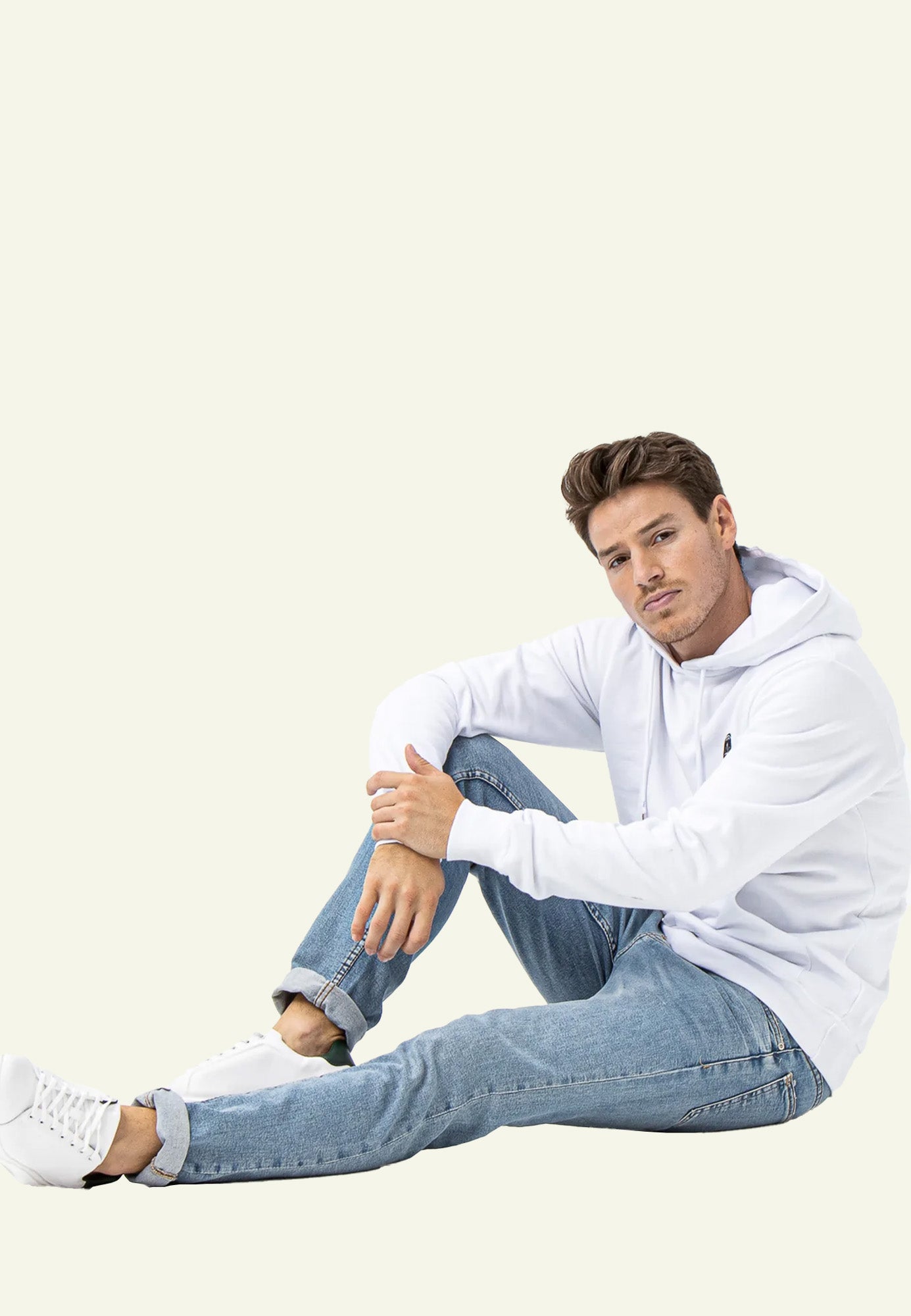 HOODIE SP1 WHITE homme vue dos sweat capuche — Serge Pariente