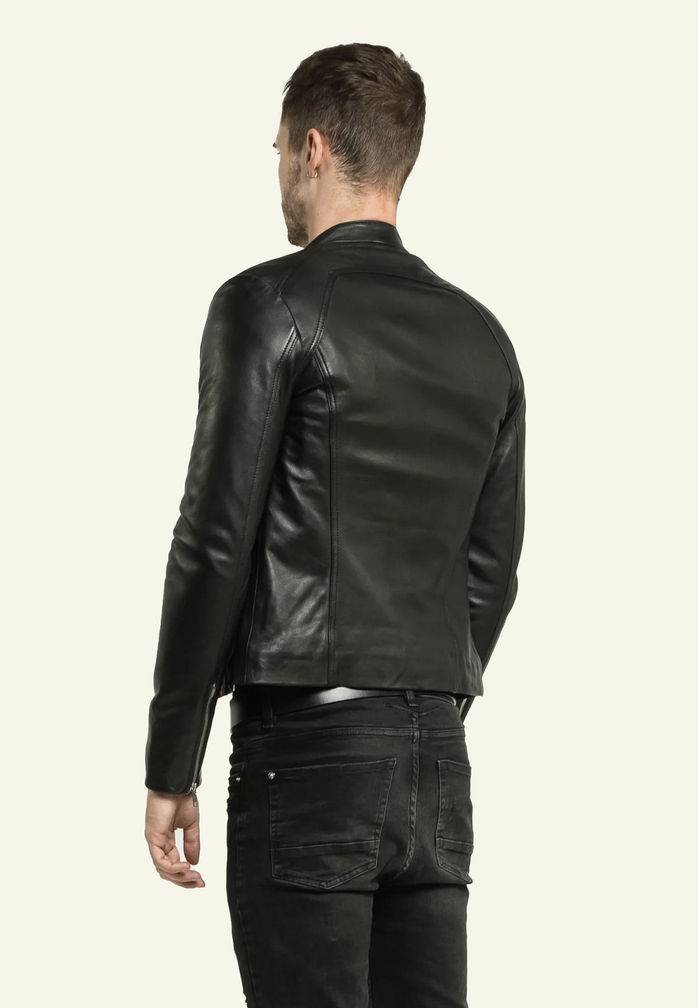 LENI NF BLACK vue dos blouson cuir mouton — Serge Pariente Paris