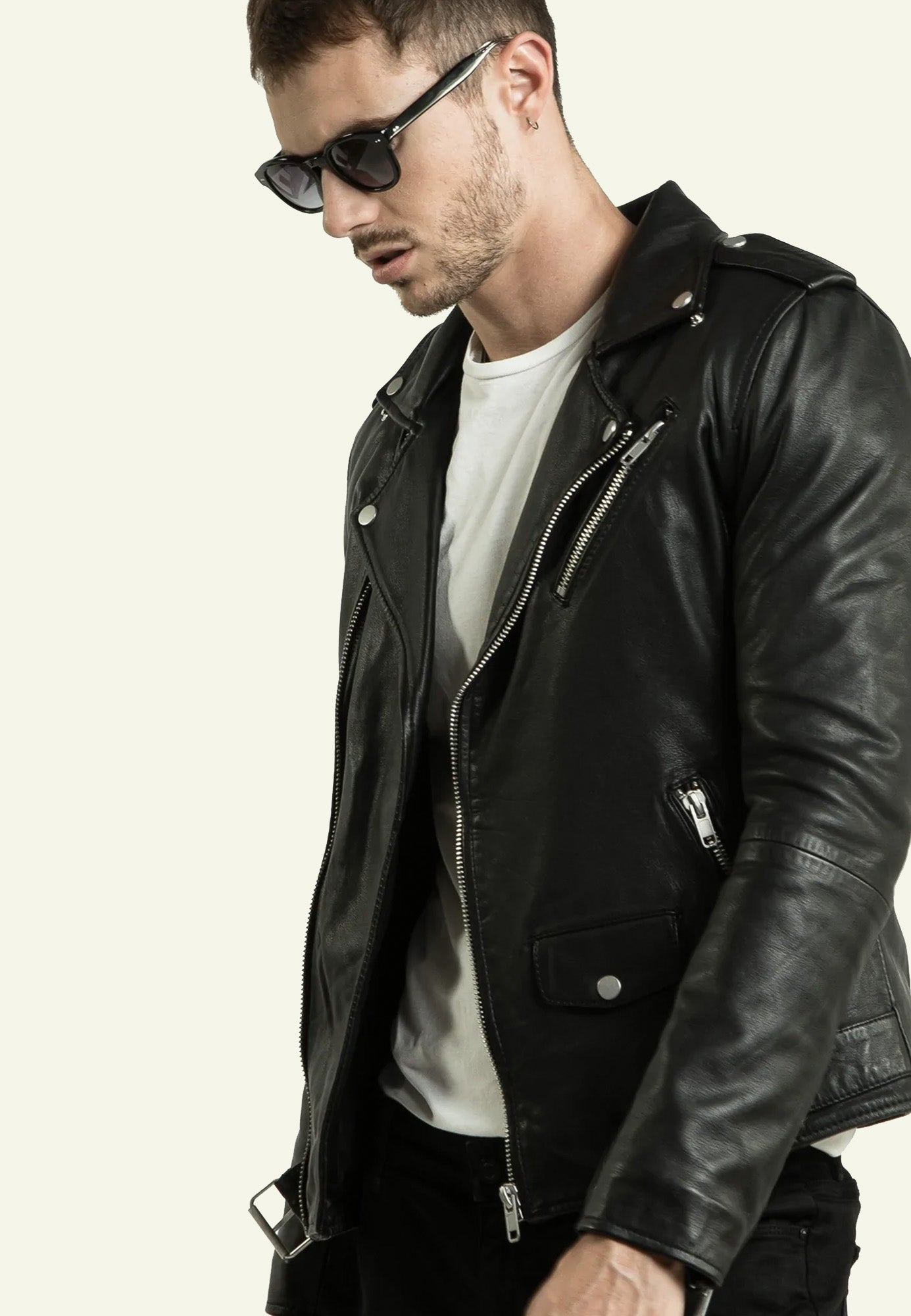 Détail ceinture perfecto ROCKER cuir mouton — Serge Pariente Paris