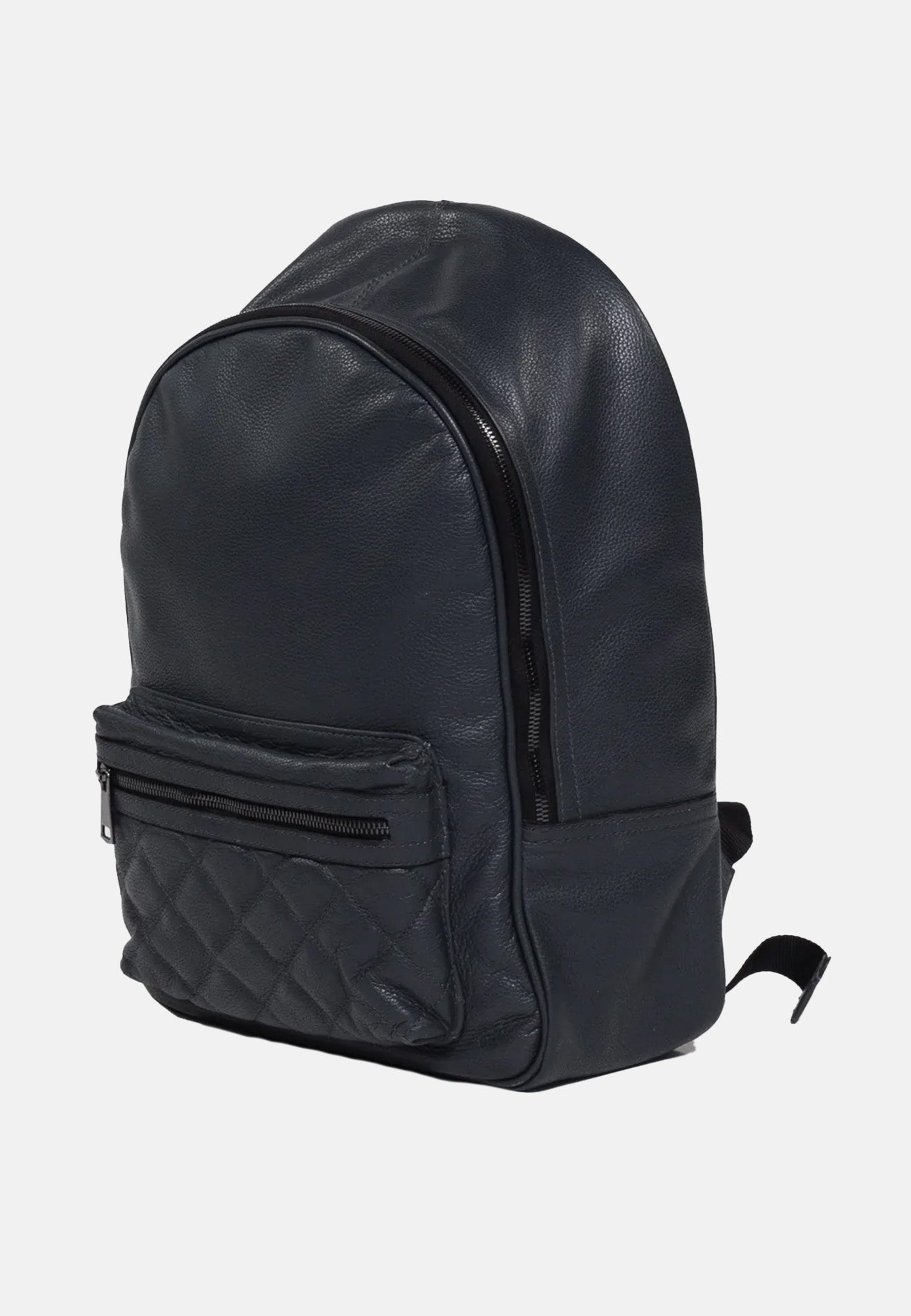 Détail fermeture zip sacoche cuir bleu — Serge Pariente Paris