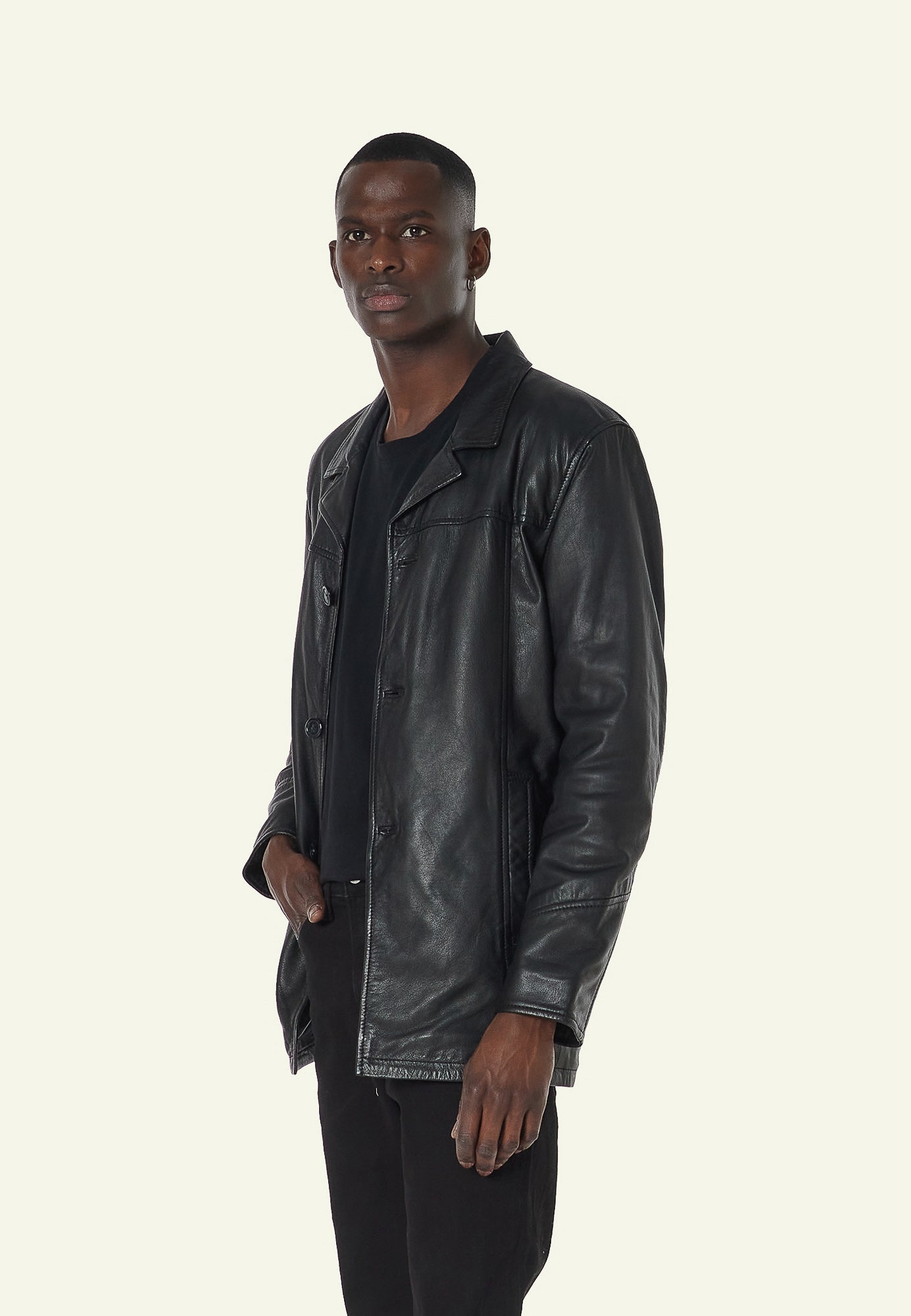 Blouson cuir NATHAN BLACK - vue dos - Serge Pariente Paris