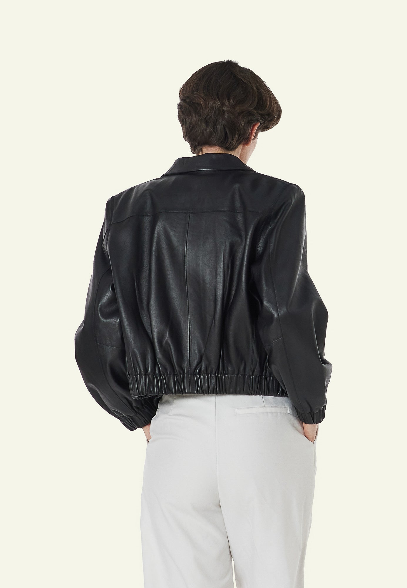 CLOTILDE BLACK vue dos veste cuir mouton noir — Serge Pariente Paris