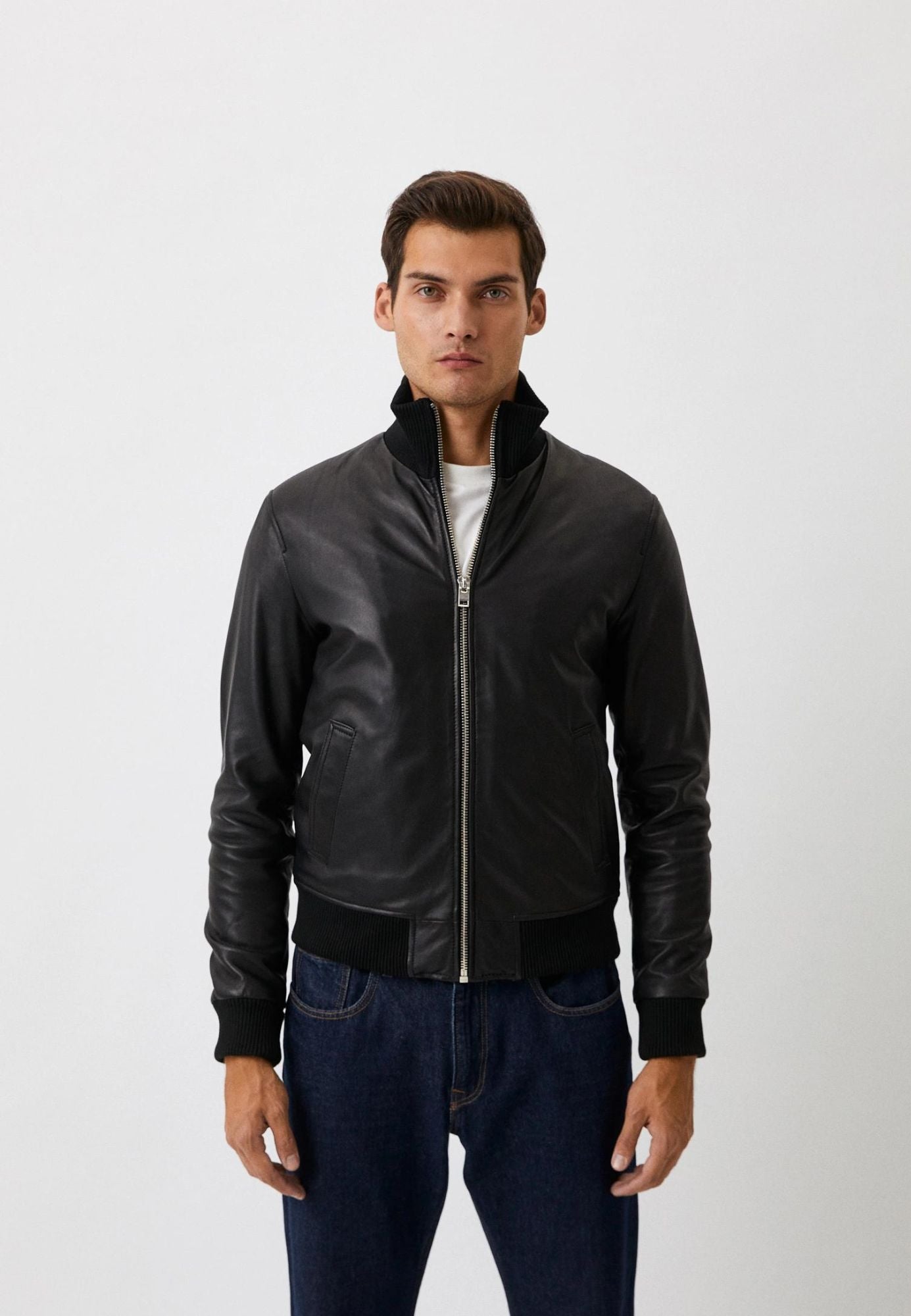 Blouson cuir PAROS BLACK - vue face - Serge Pariente Paris