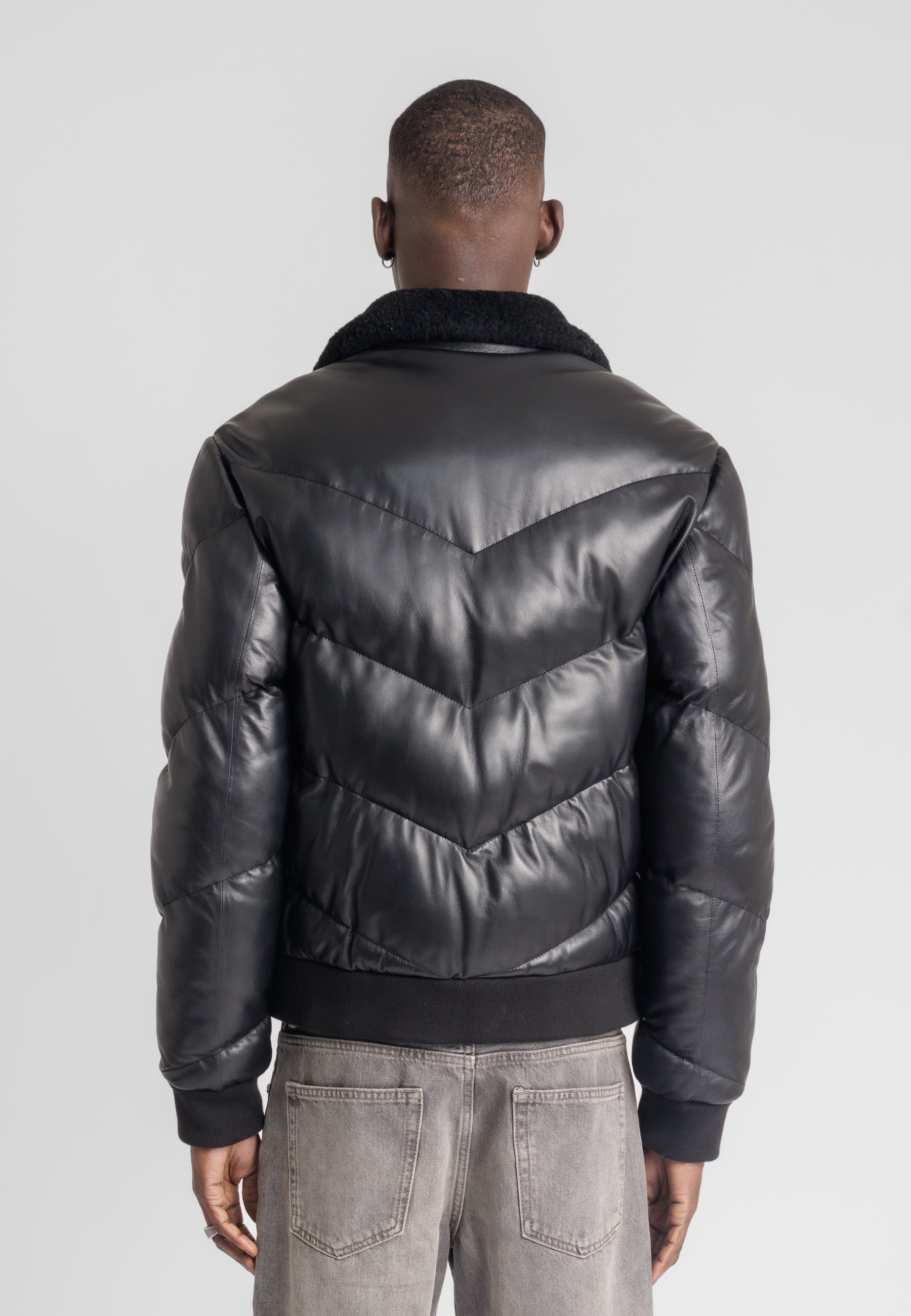 Blouson cuir SPARK BLACK - vue detail - Serge Pariente Paris