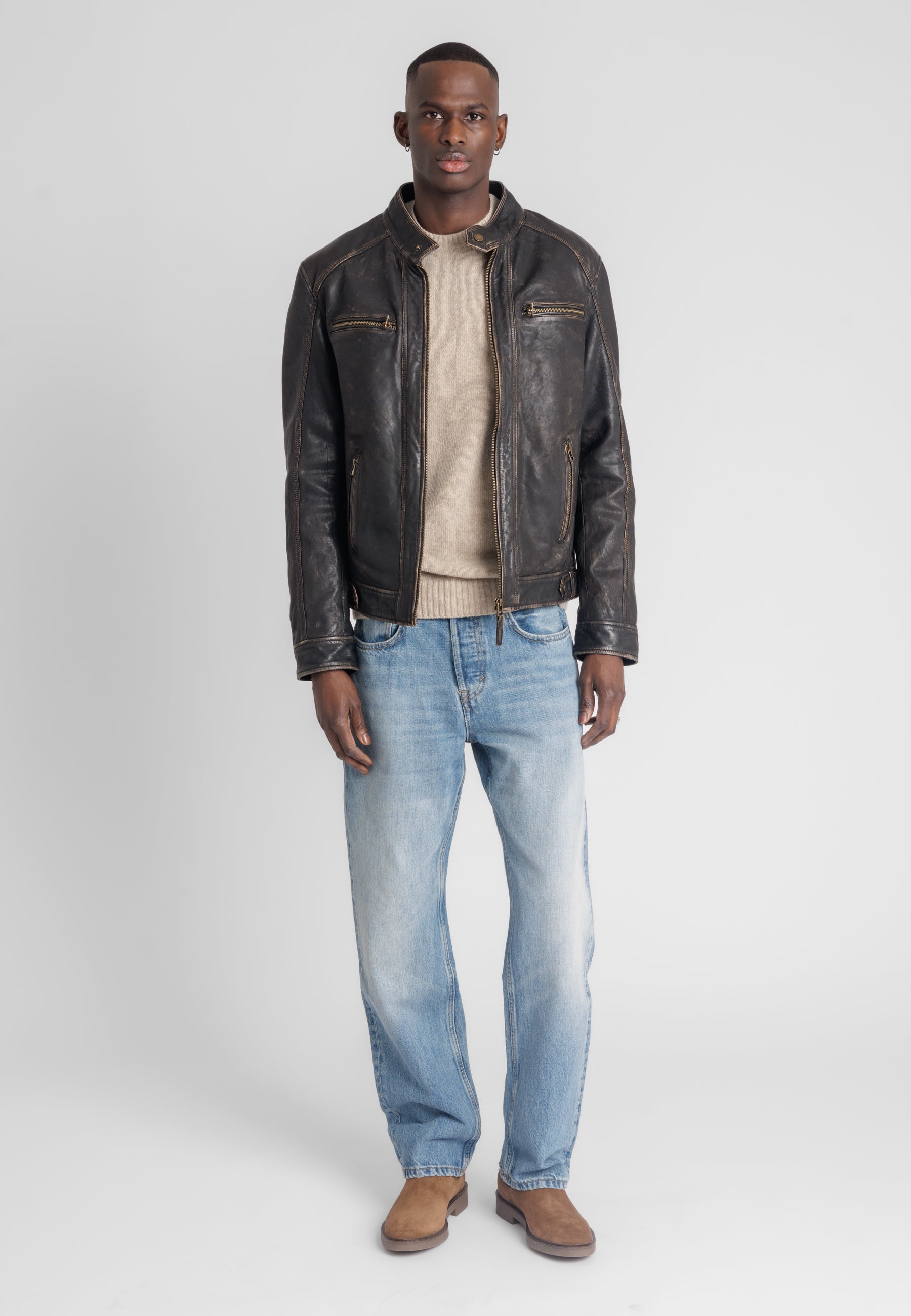 Blouson cuir vintage ERICO VINTAGE - vue dos - Serge Pariente Paris