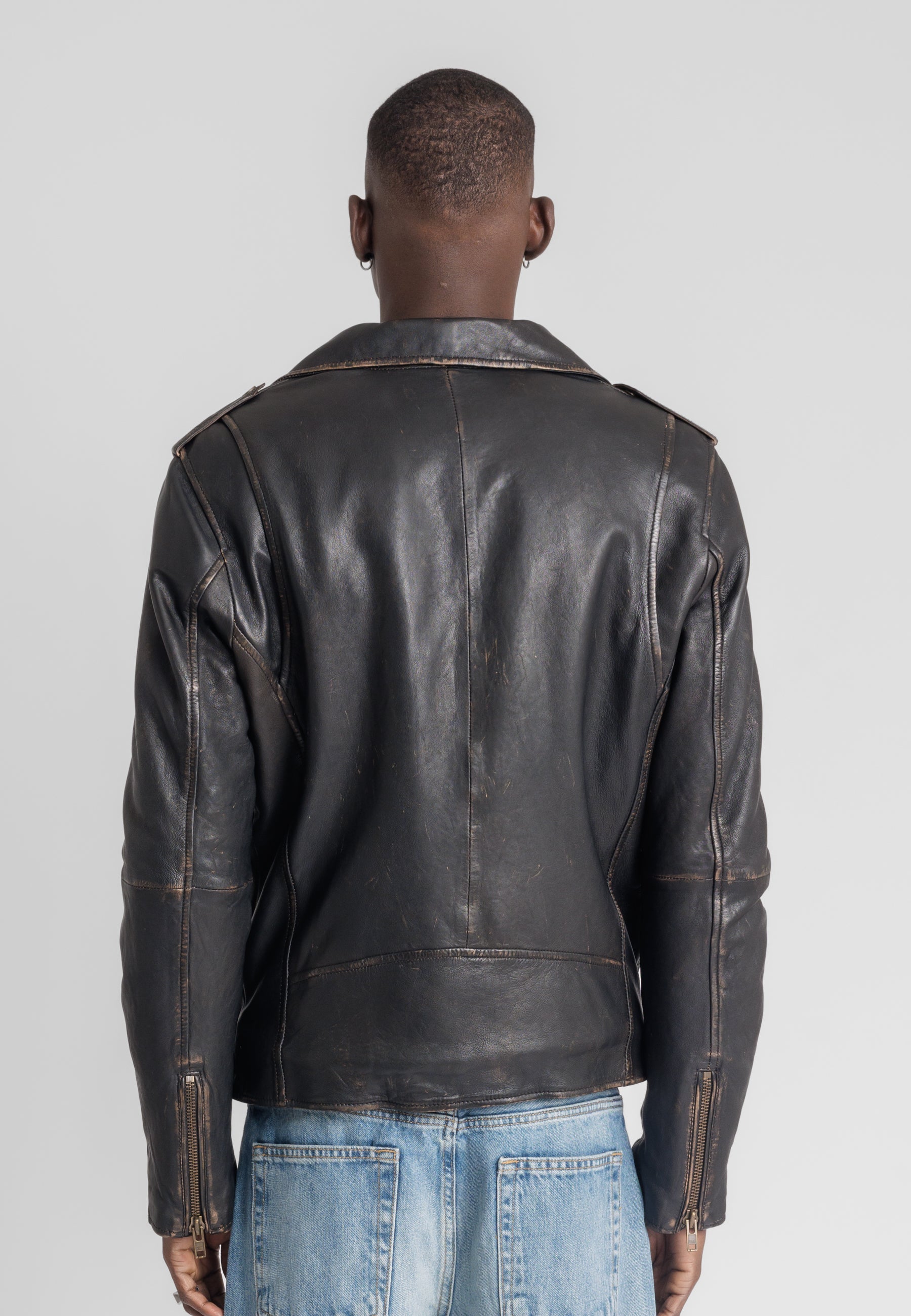 Perfecto ROCKER VINTAGE vue côté — Serge Pariente Paris