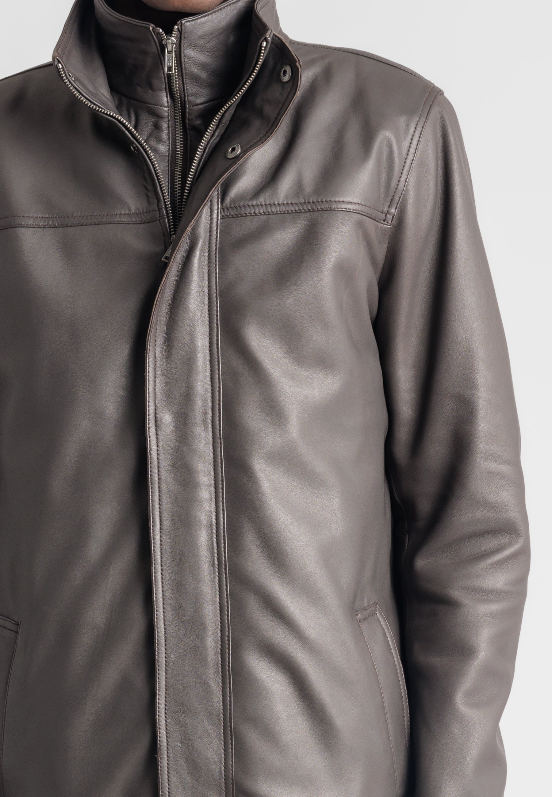 Parka cuir PARKA ORIO BROWN - vue dos - Serge Pariente Paris