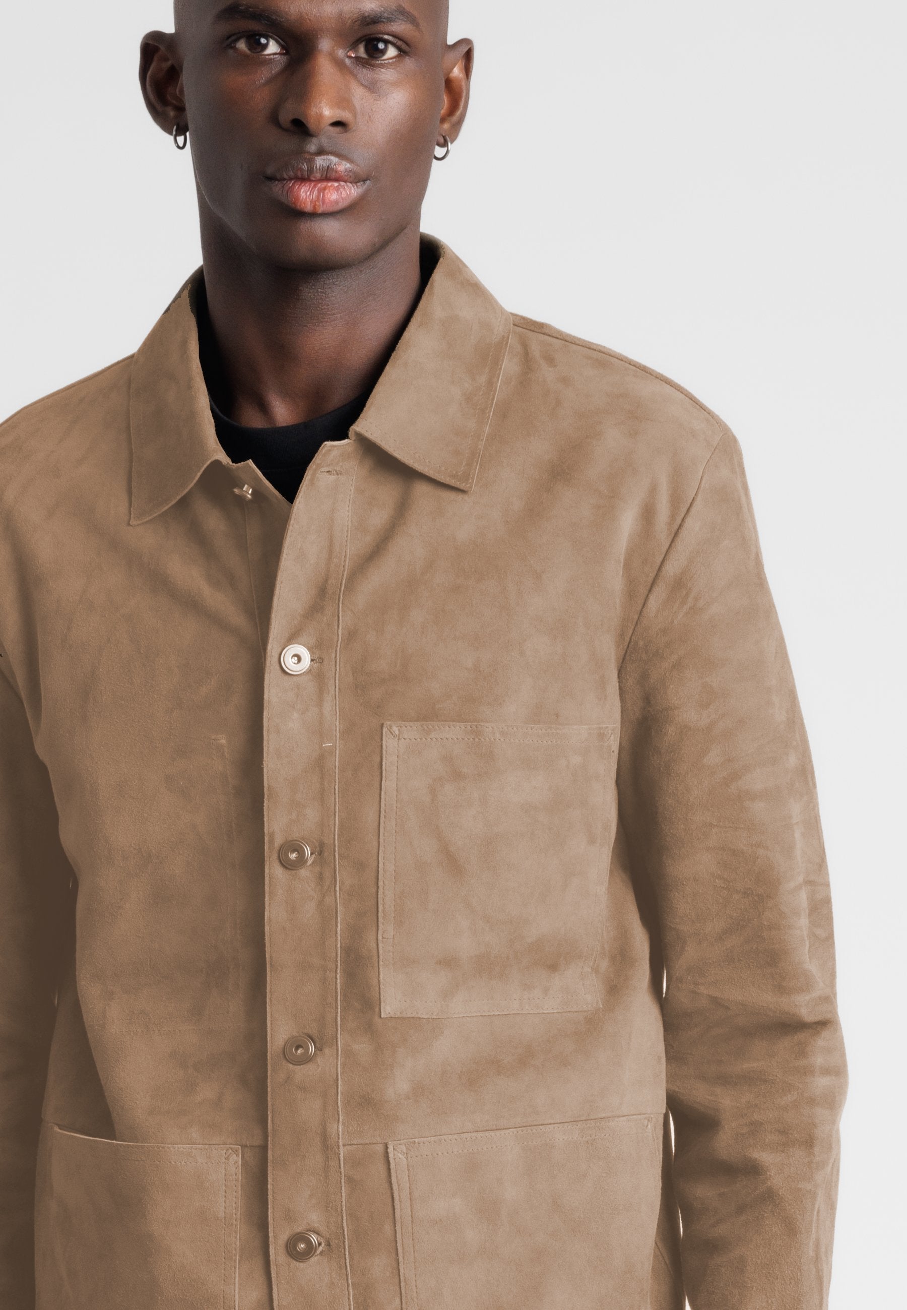Blouson daim BRICE VS TAUPE - vue detail - Serge Pariente Paris