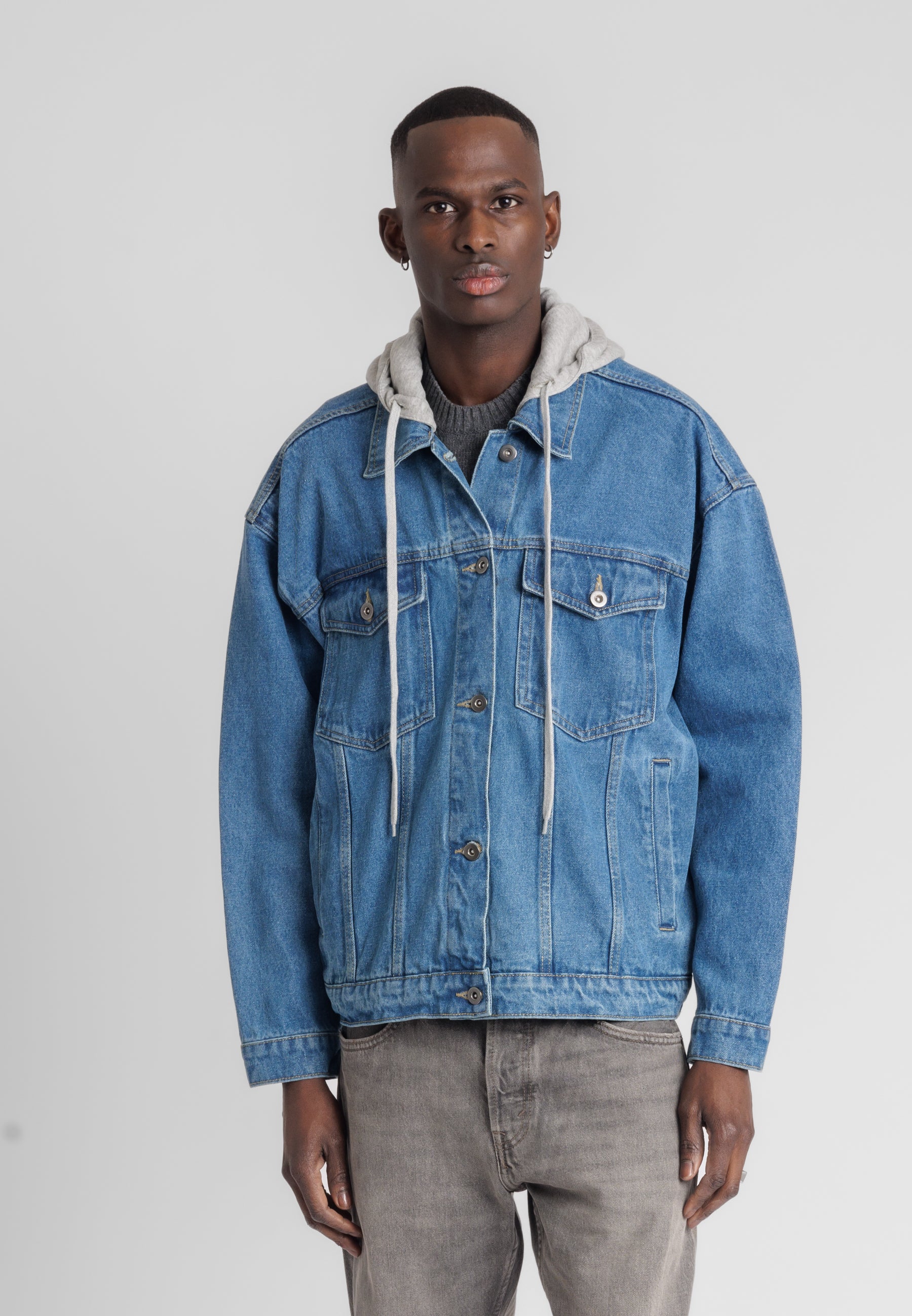 Veste denim JEANS JACKET DENIM UNISEXE - vue portee - Serge Pariente Paris