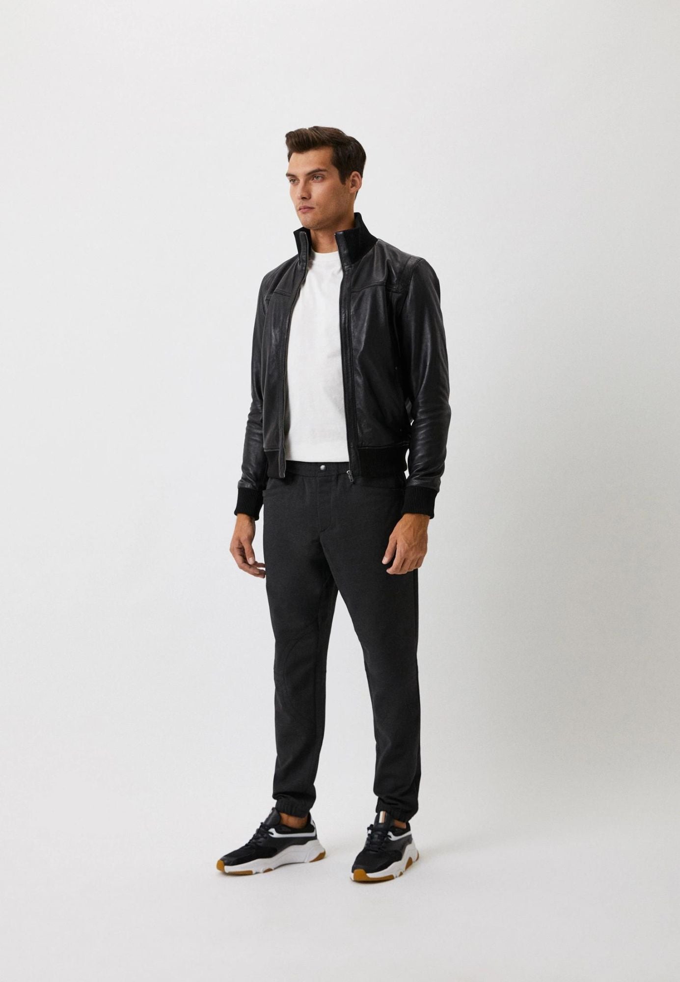 SOUL BOMBER NF BLACK vue dos bomber cuir mouton — Serge Pariente