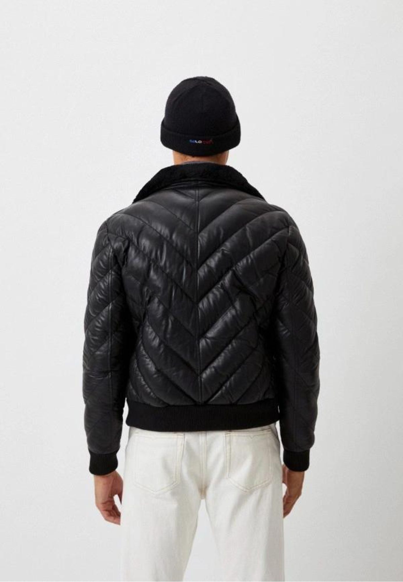 Détail col amovible mouton doudoune FLASH BLACK — Serge Pariente
