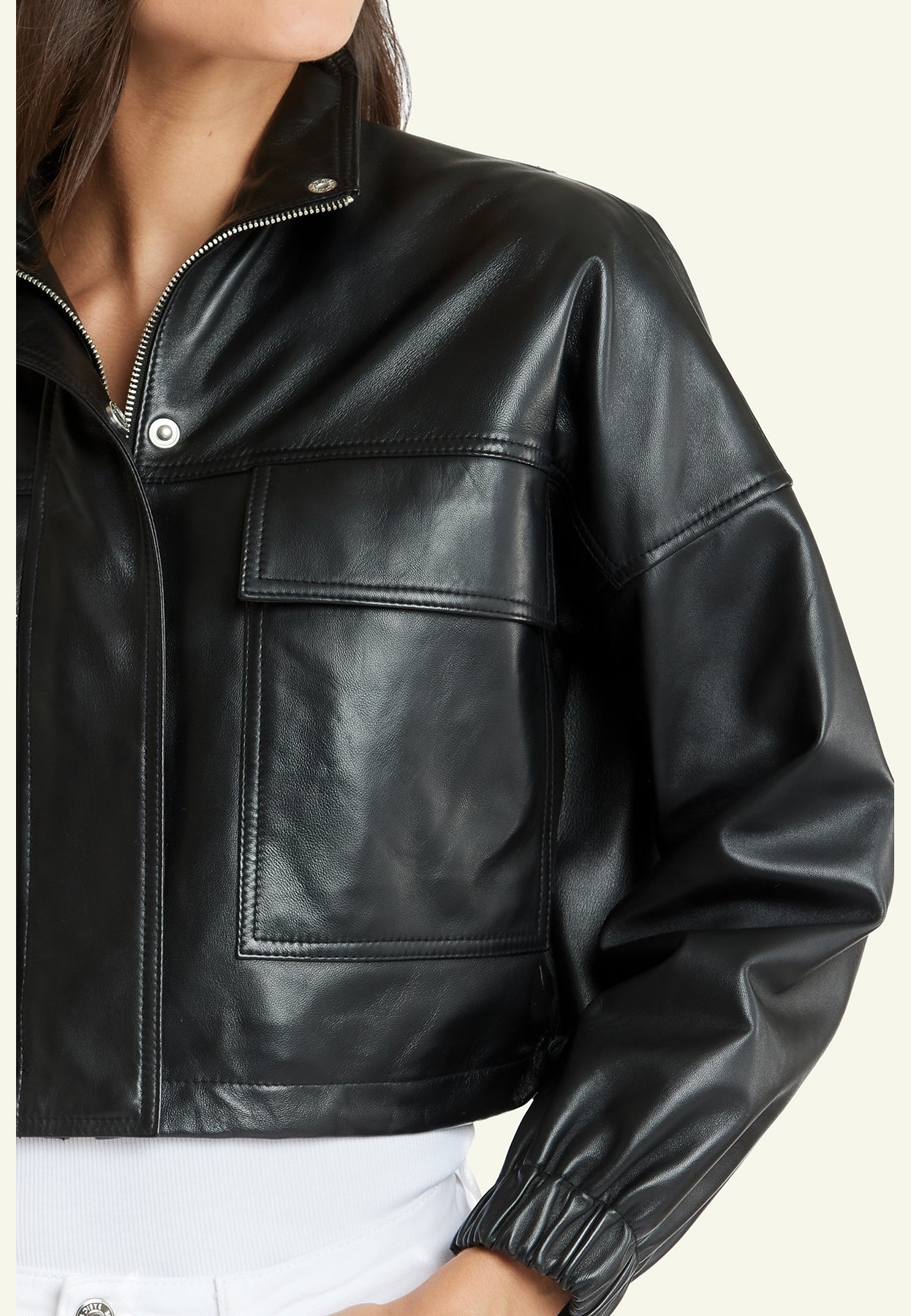 Veste cuir LESLIE BLACK - vue dos - Serge Pariente Paris