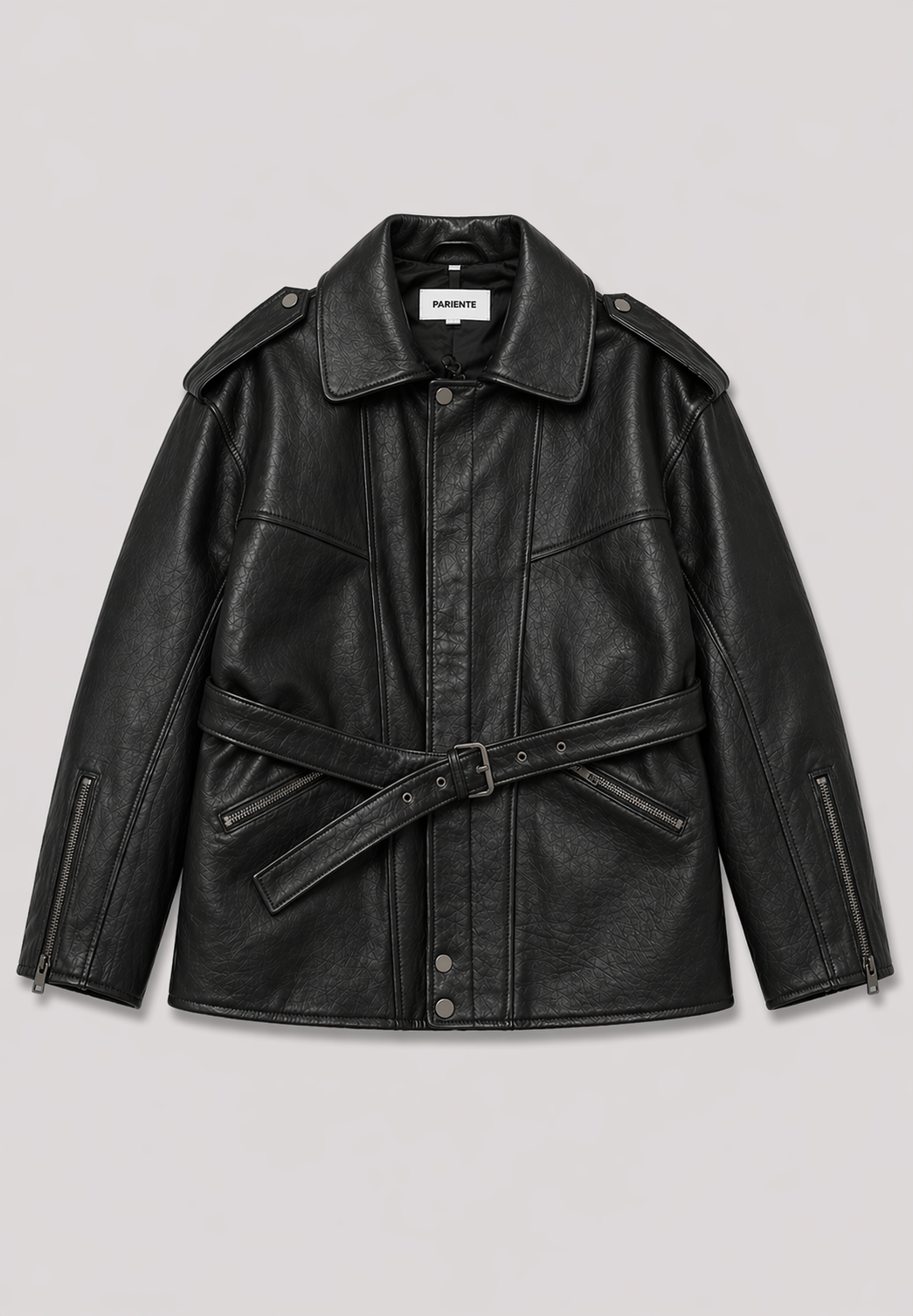 Blouson cuir oversize BIG OVERSIZE - vue face - Serge Pariente Paris