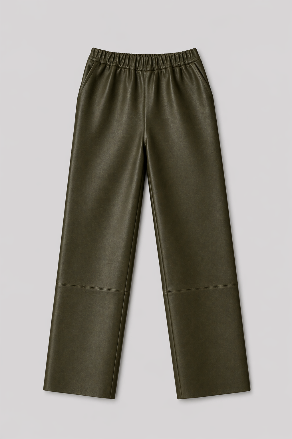 Pantalon cuir SARAH PANT KAKI - vue face - Serge Pariente Paris