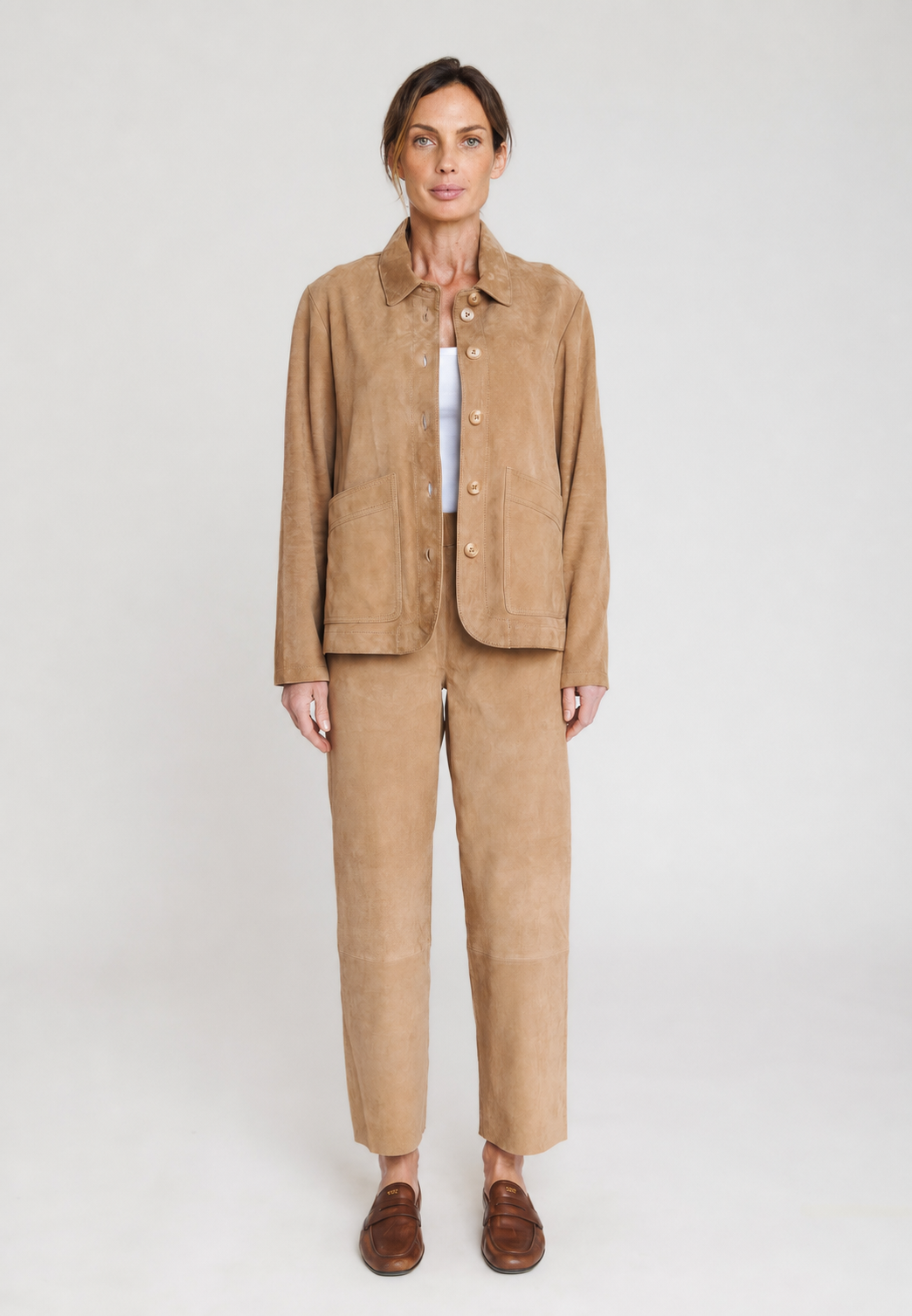 Blouson daim ALEXANDRA VS BEIGE - vue dos - Serge Pariente Paris