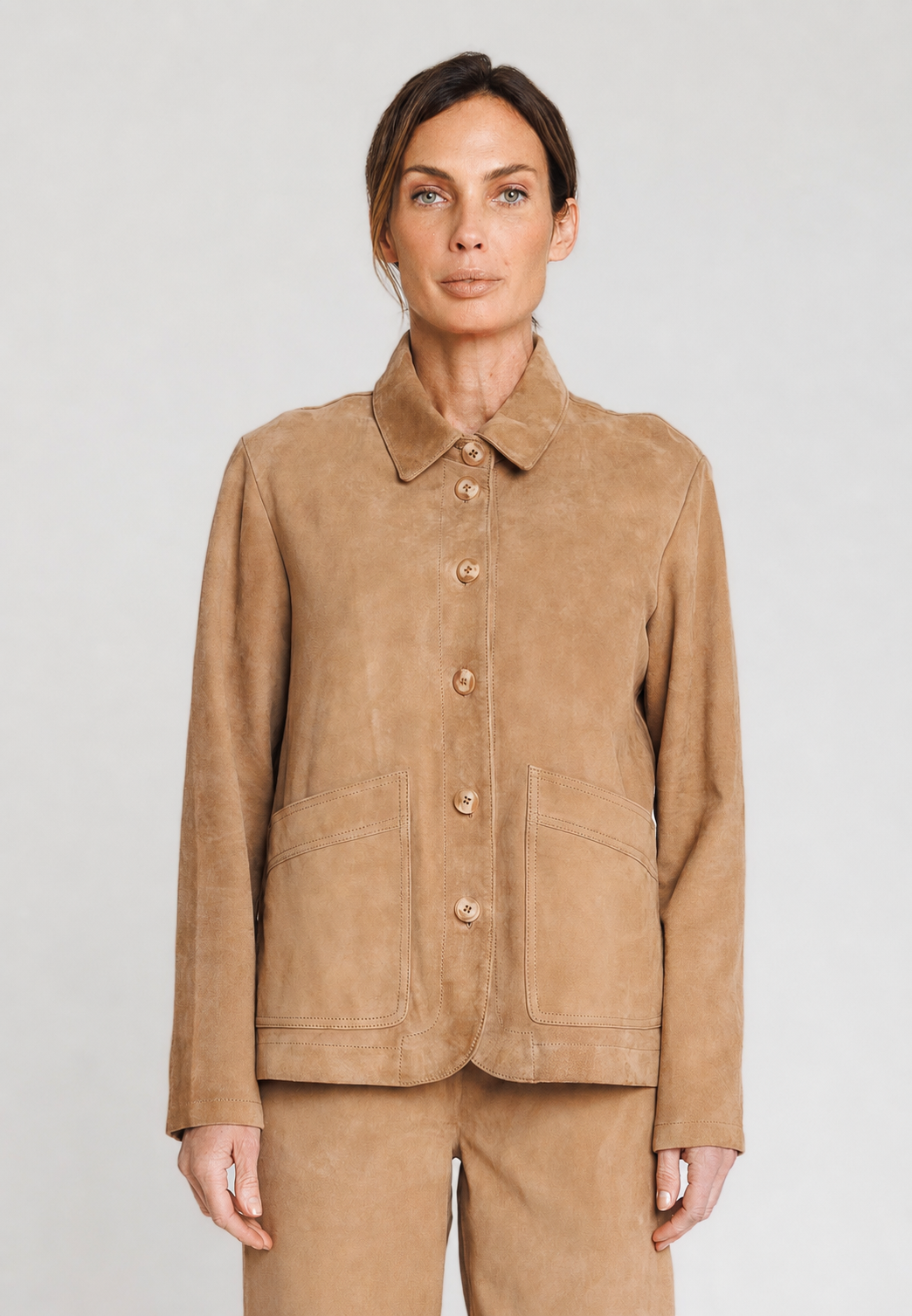 Blouson daim ALEXANDRA VS BEIGE - vue detail - Serge Pariente Paris