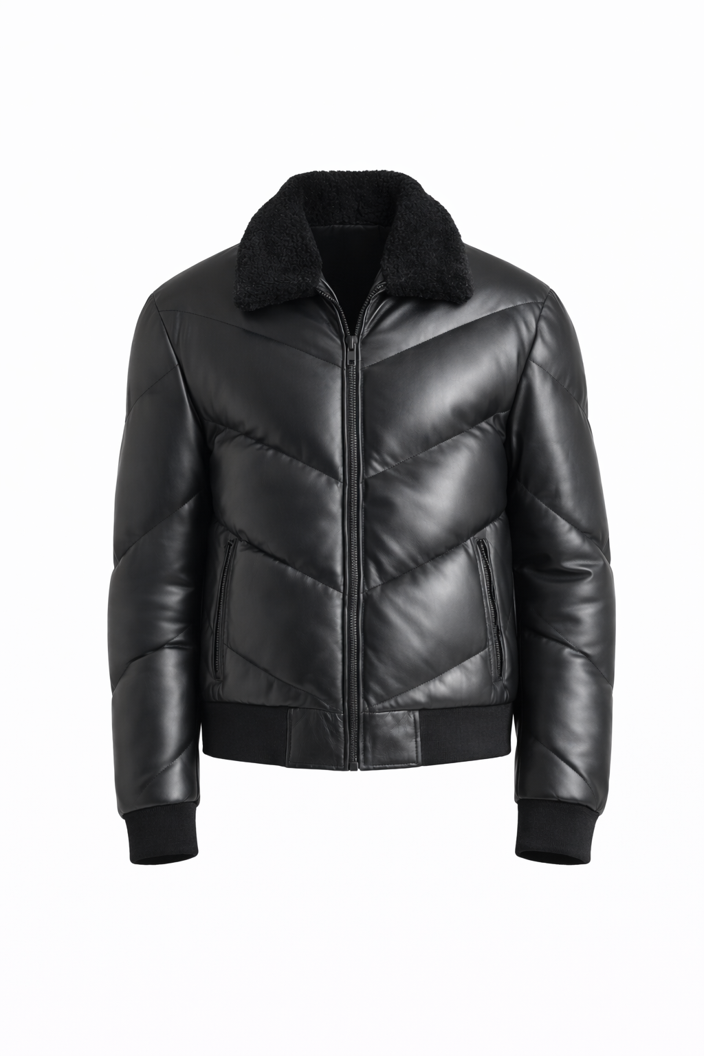 Blouson cuir SPARK BLACK - vue face - Serge Pariente Paris
